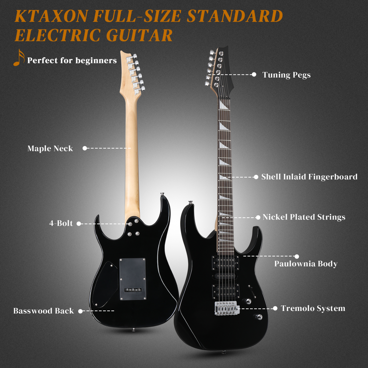 170 Model With 20W Electric Guitar Pickup Hsh Pickup Guitar Stereo Bag Harness Picks Rocker Connector Wrench Tool Black