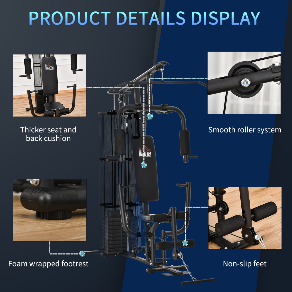 Multifunction Home Gym Weight Training Station with Dual Press Arm and Leg Developer