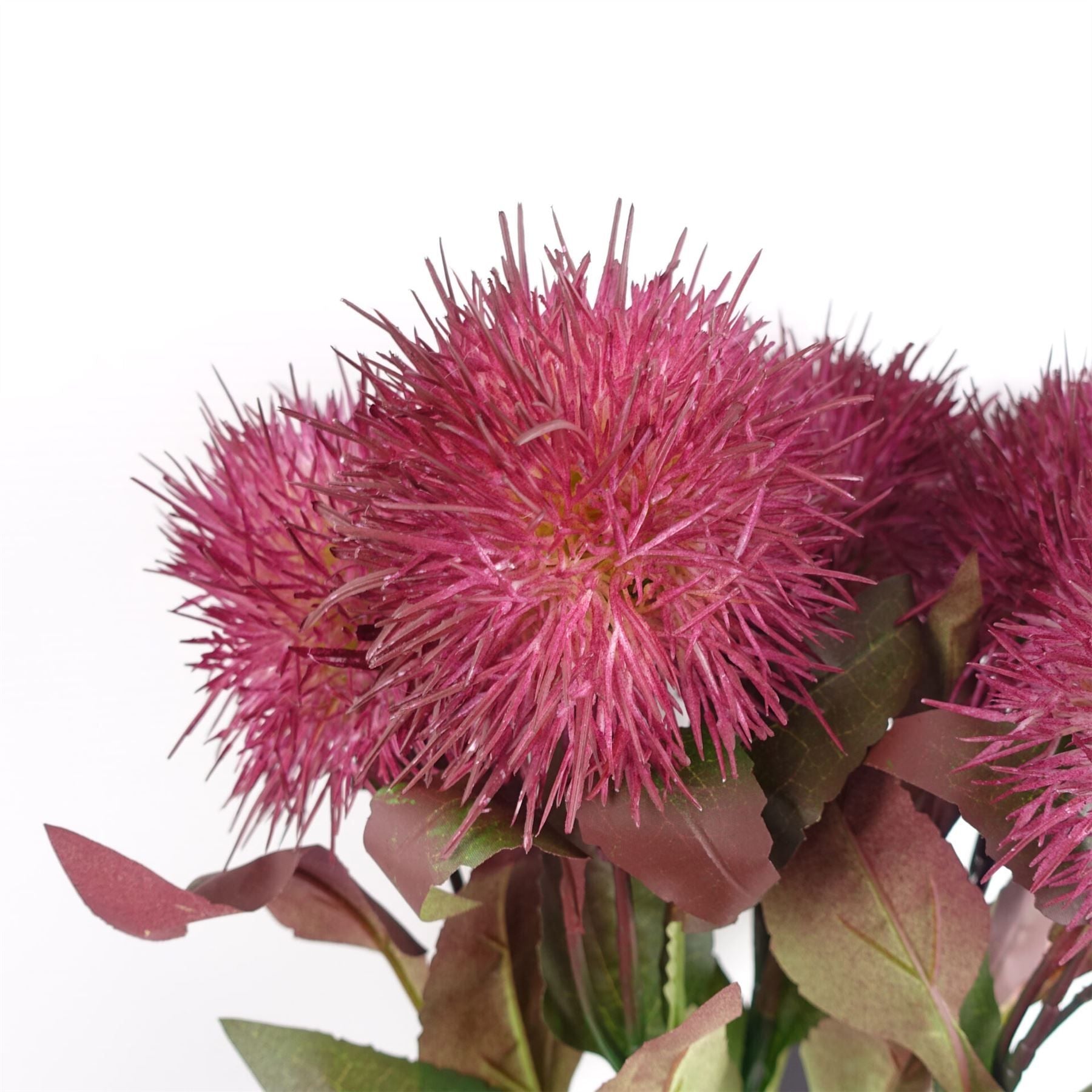 Leaf 70cm Purple Globe Thistle Artificial Flower Stem