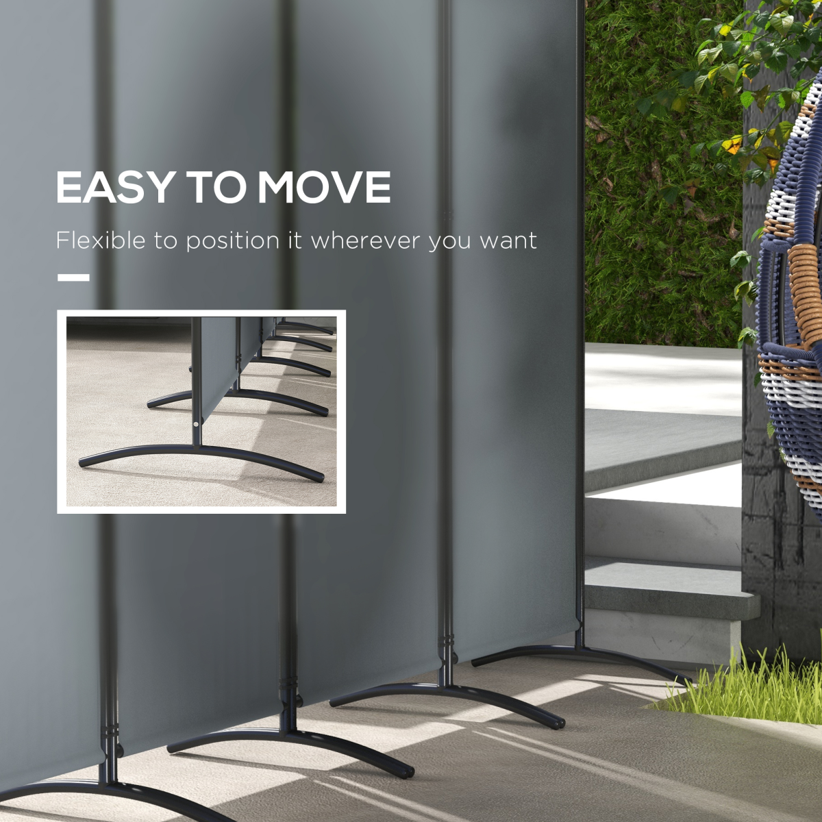 Outsunny 360° Foldable Outdoor Privacy Screen, Dark Grey
