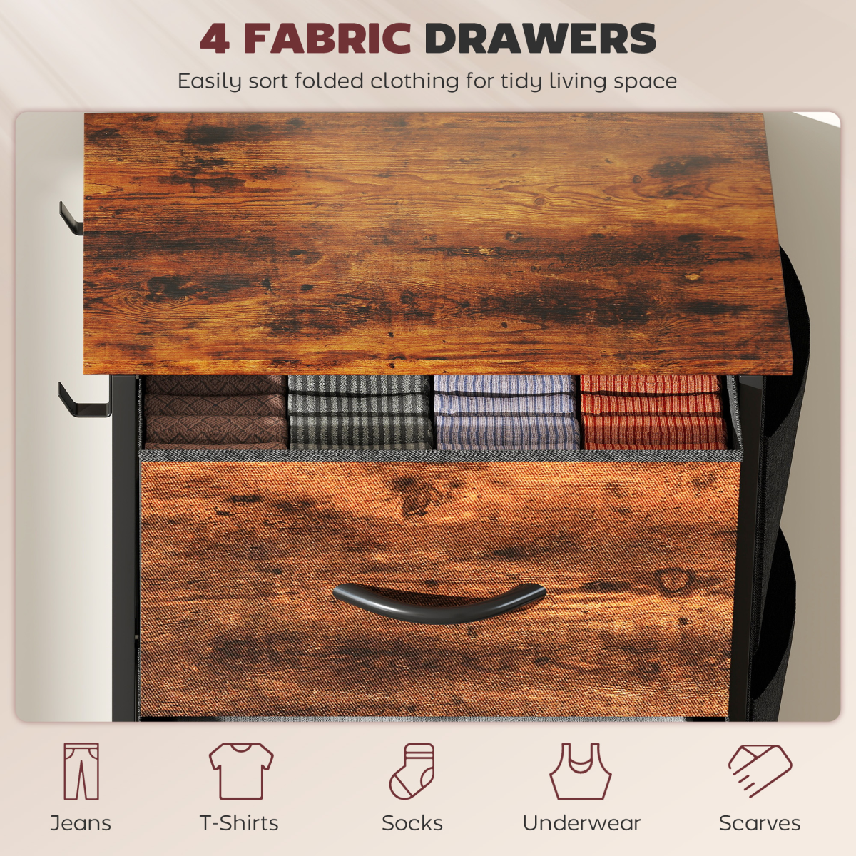 Wood Storage Chest of Drawers