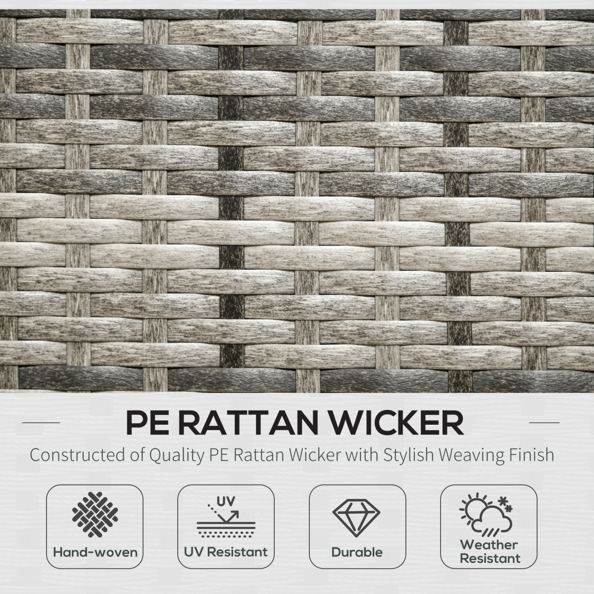 Outsunny 6 Piece Patio Wicker Rattan Sofa Set with Cushions, Dark Blue
