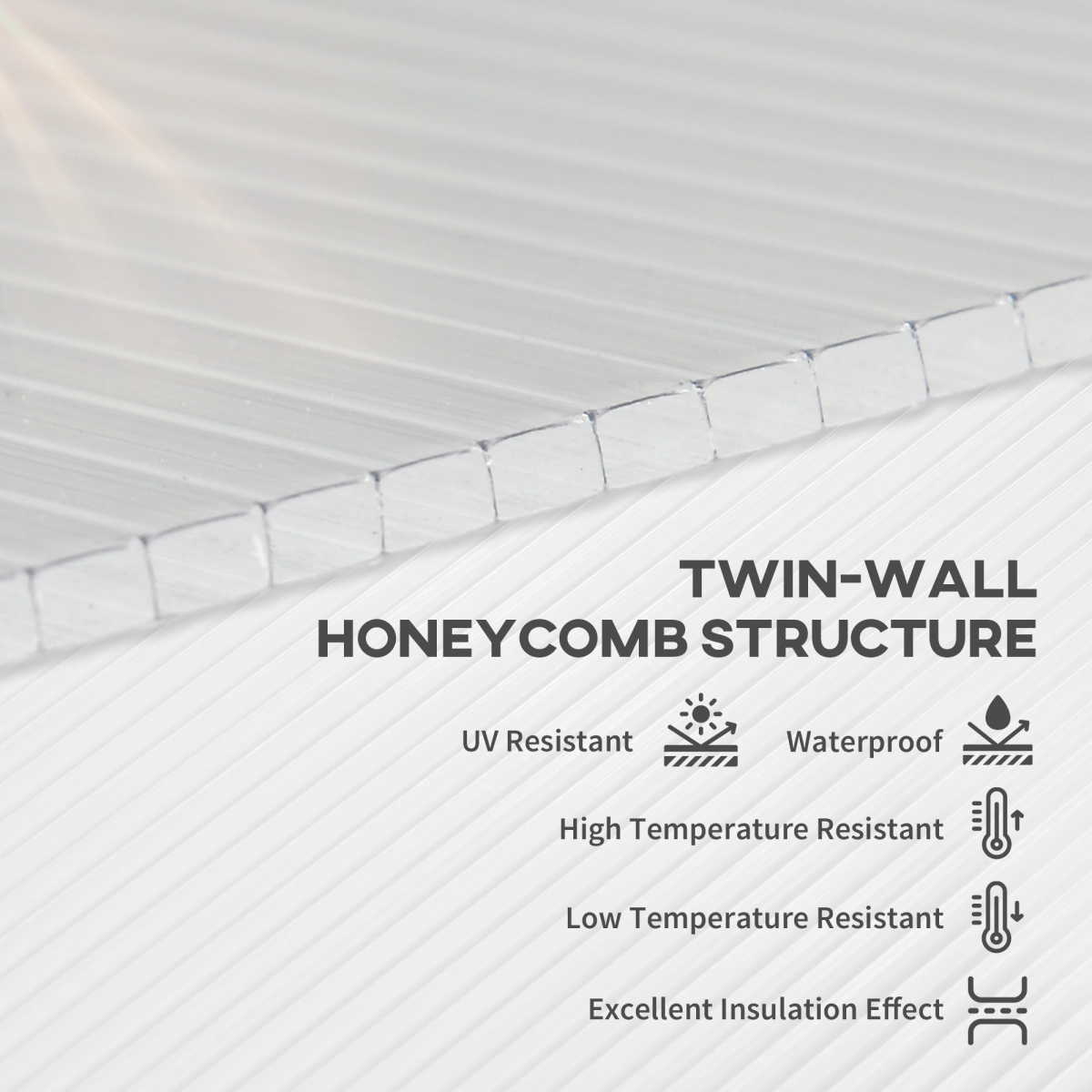 Outsunny 14-Piece Twin-Wall Polycarbonate Greenhouse Panels, 121 x 61 x 4mm