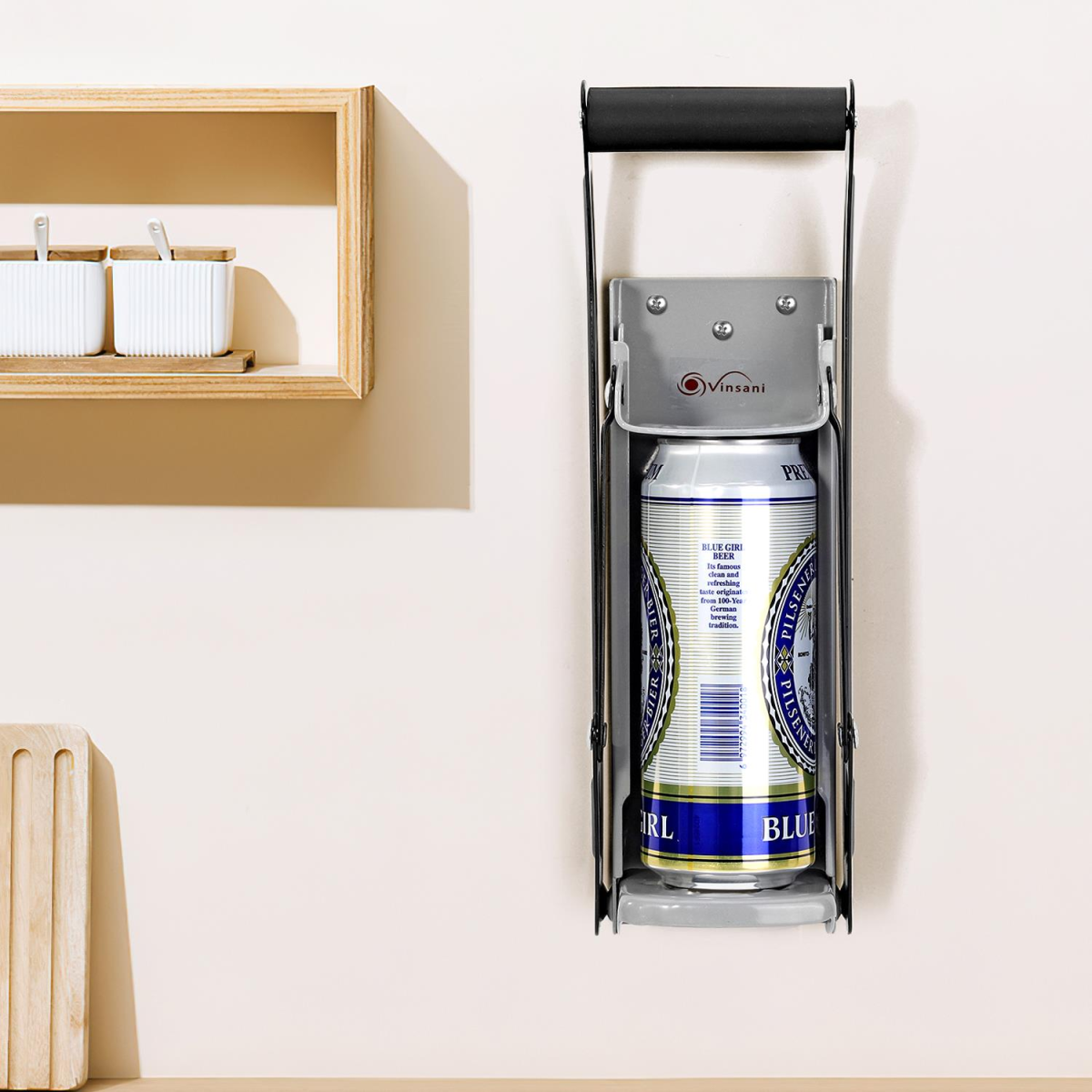 Vinsani 2-in-1 Can Crusher with Built-In Bottle Opener