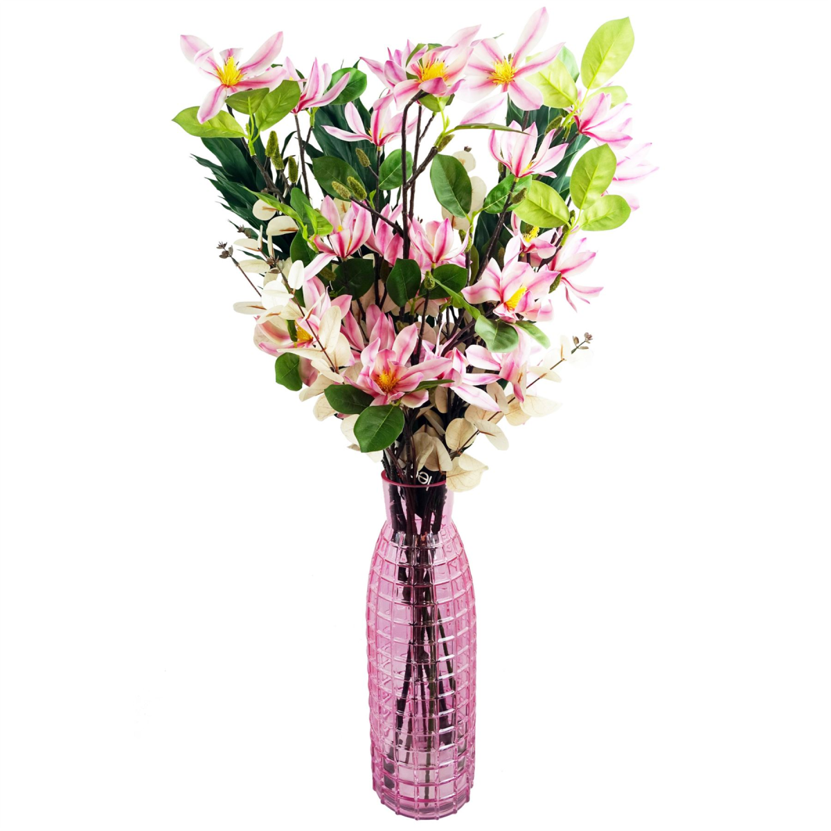Leaf 100cm Pink Magnolia Artificial Floral Spray