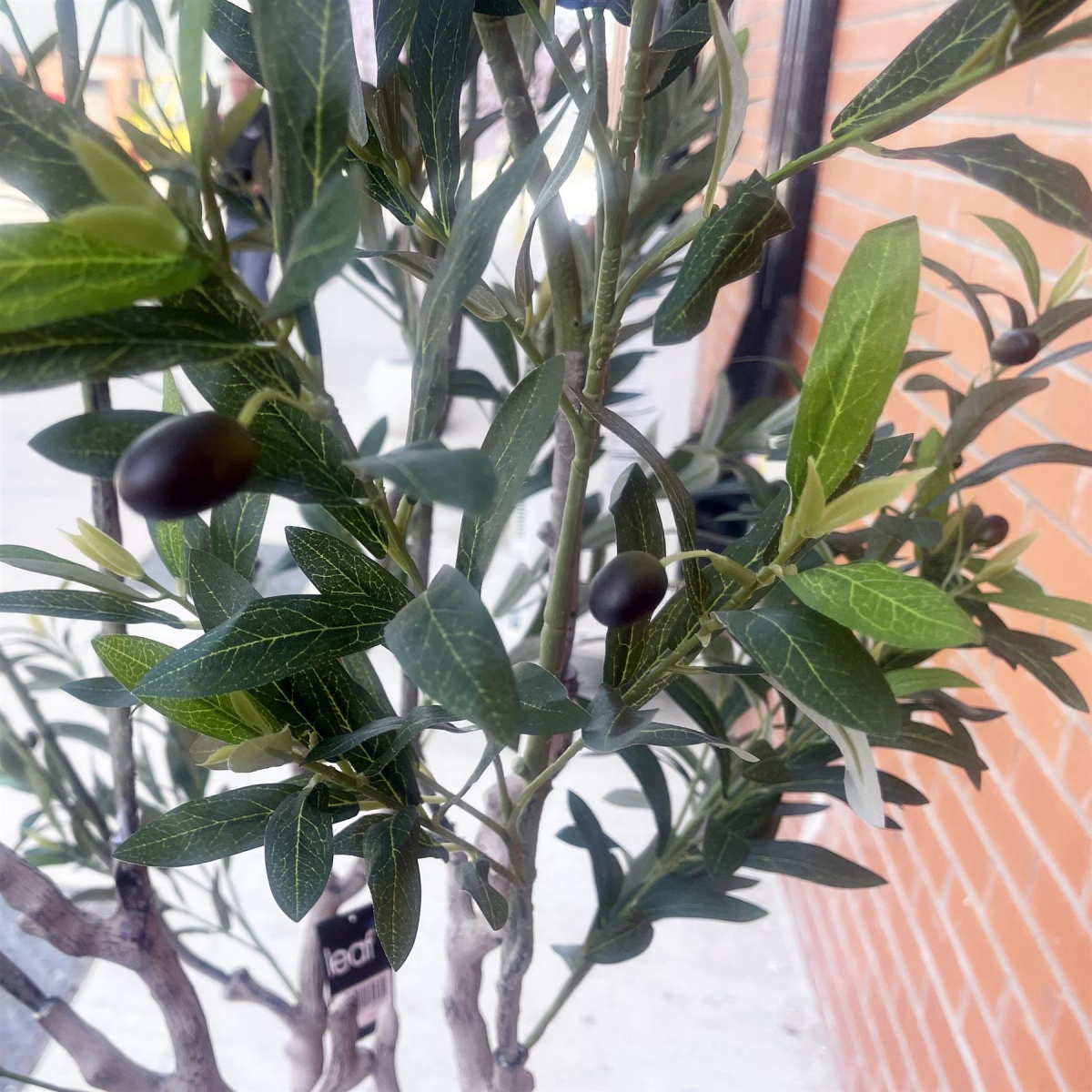200cm Tall Artificial Olive Tree with Decorative Stone-Effect Planter