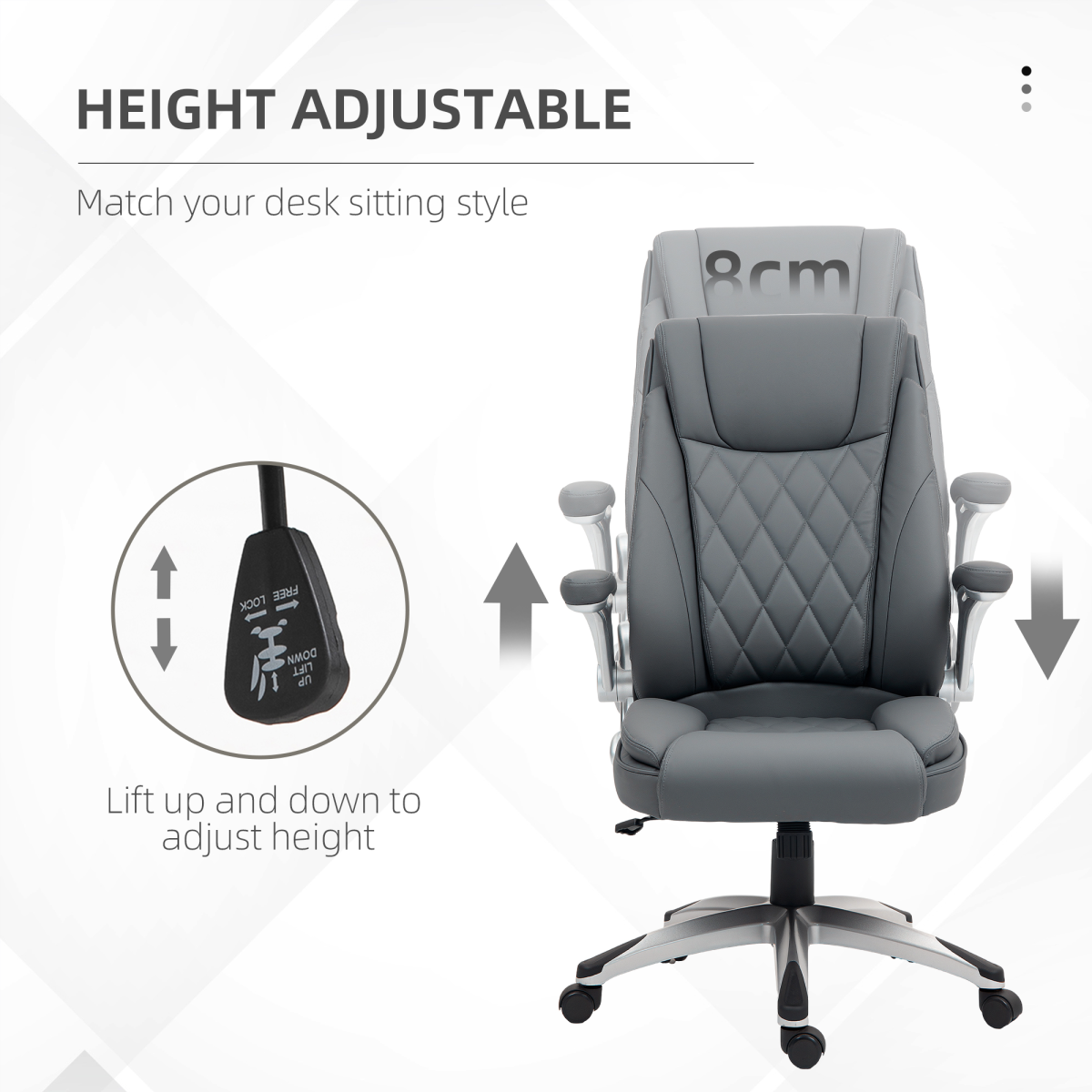 Vinsetto High Back Swivel Executive Office Chair, Dark Grey