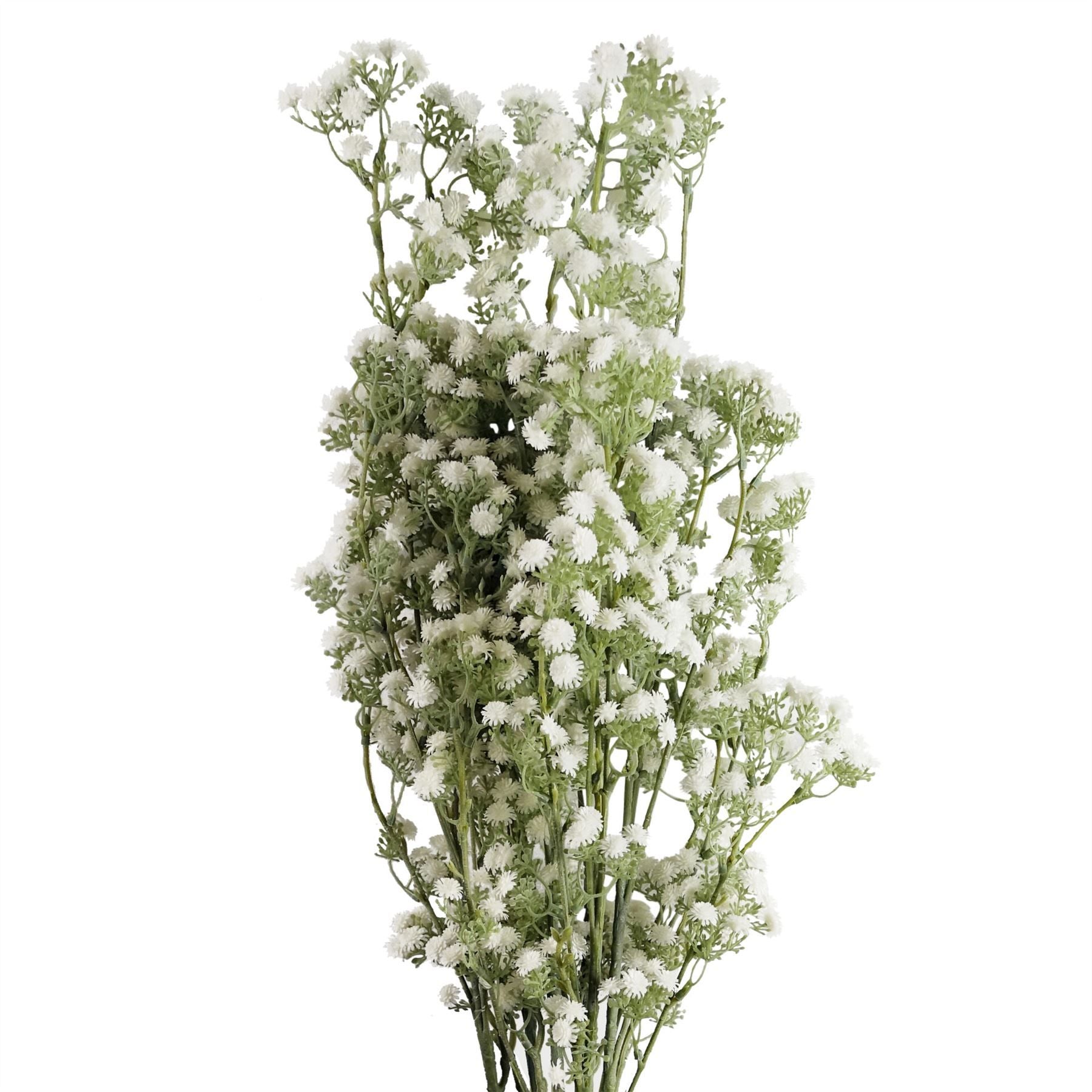 85cm Artificial Gypsophila White Foliage Spray, Wired Shapable Stem, Plastic Flowers
