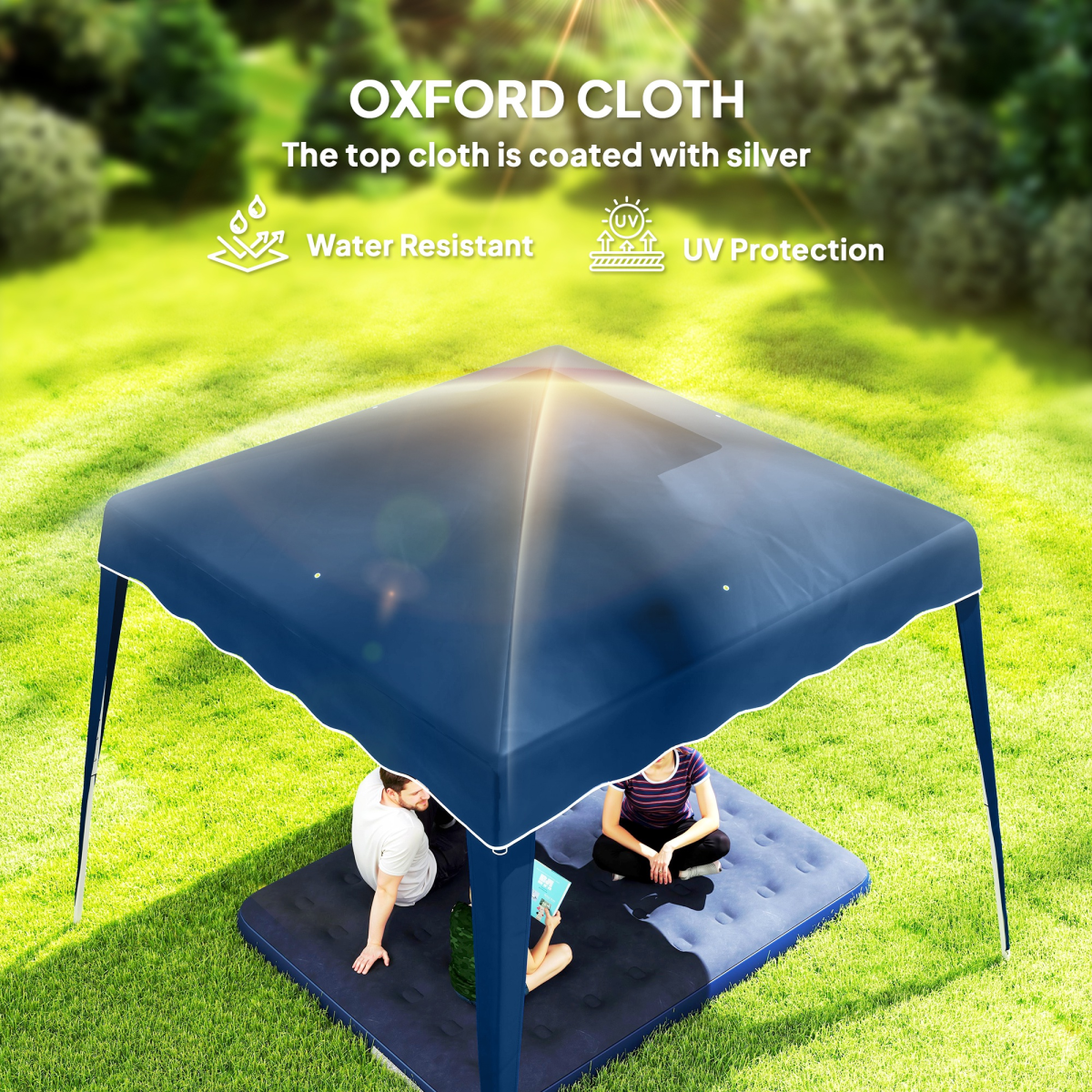 Outsunny 2.5m x 2.5m Pop Up Gazebo Tent, Water-Resistant, Blue