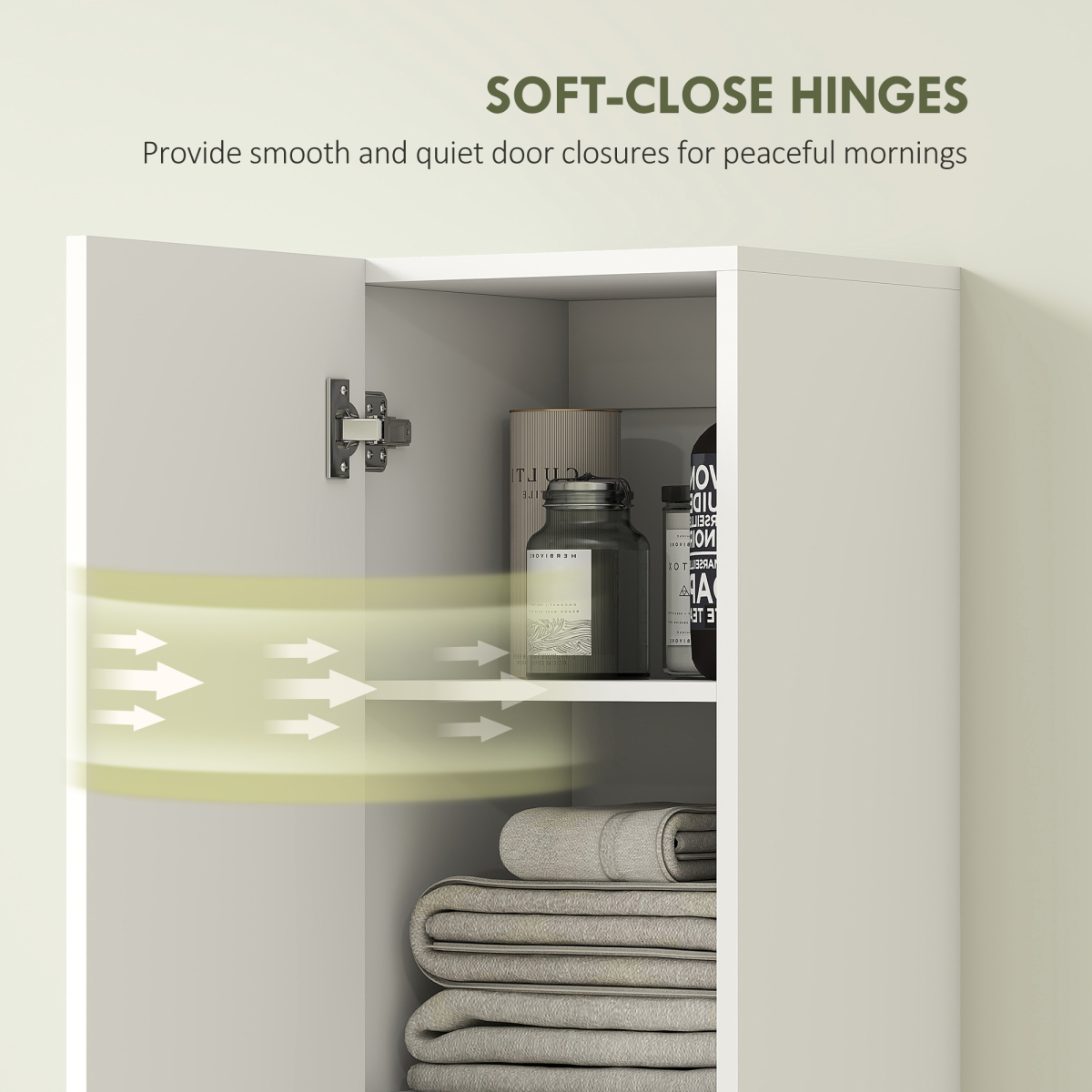 HOMCOM Wall-Mounted Slim Bathroom Storage Cabinet, White