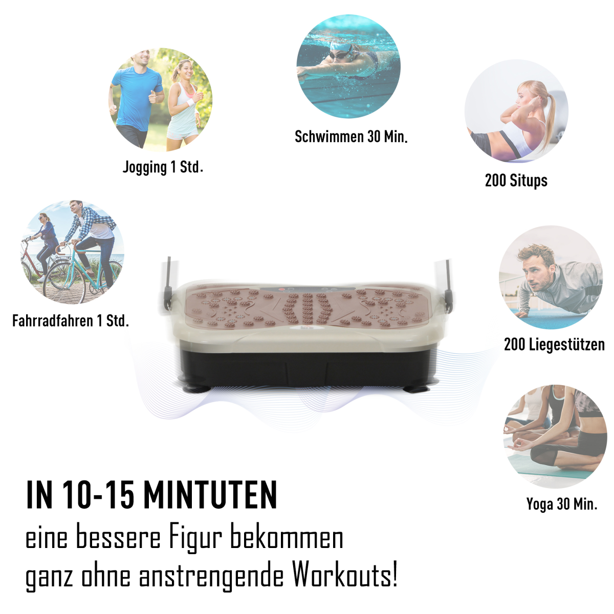 Vibration Plate Machine Fitness Body Shaper Slim Trainer Home Gym HOMCOM
