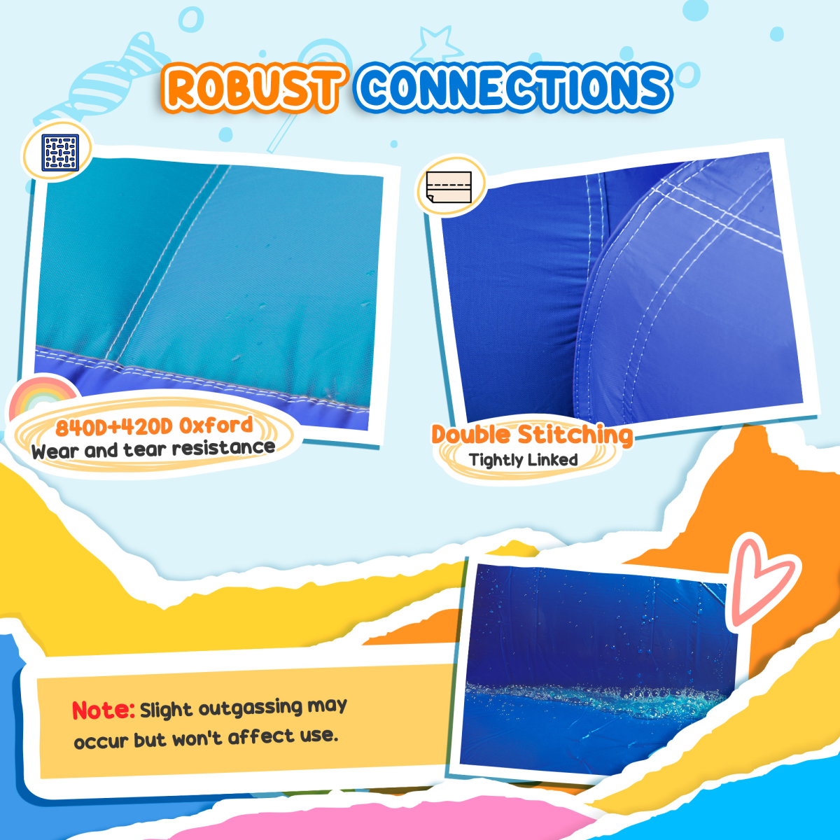AIYAPLAY 5-in-1 Inflatable Water Slide Bouncy Castle with 550W Blower