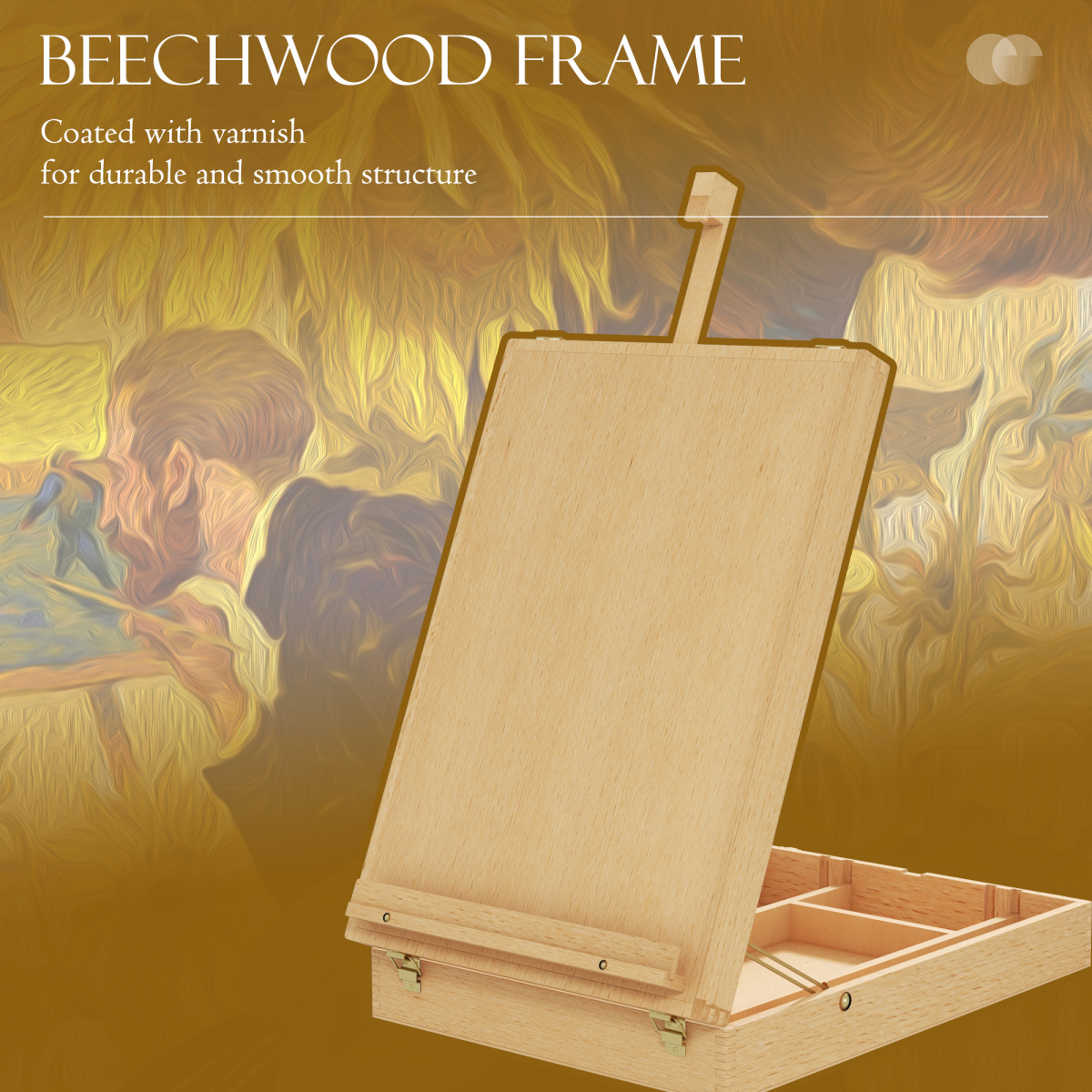 Vinsetto Wooden Table Easel Box with Carry Handle, Adjustable, Holds Canvases up to 61cm
