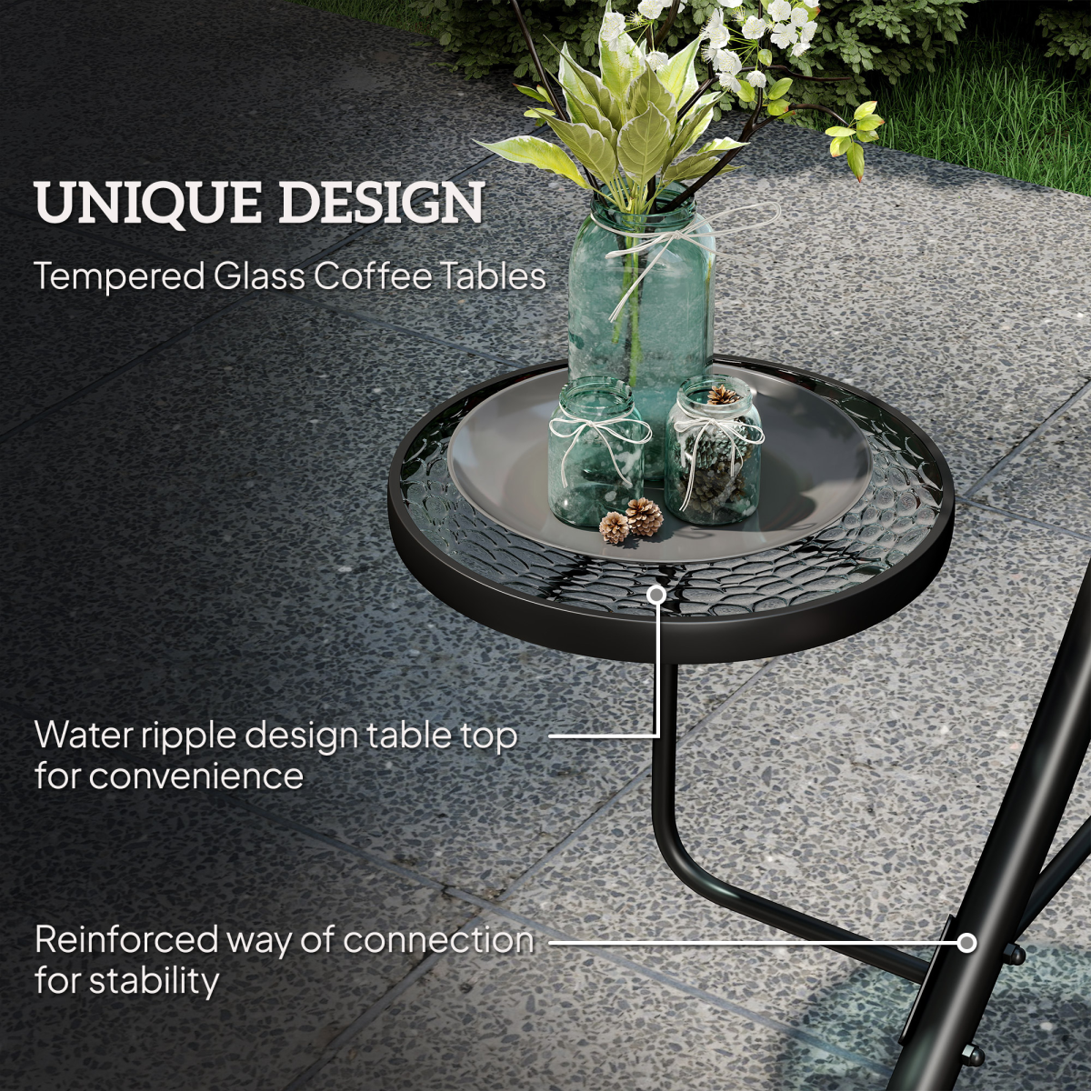 Outsunny 3-Seater Steel Garden Swing Chair with Adjustable Canopy