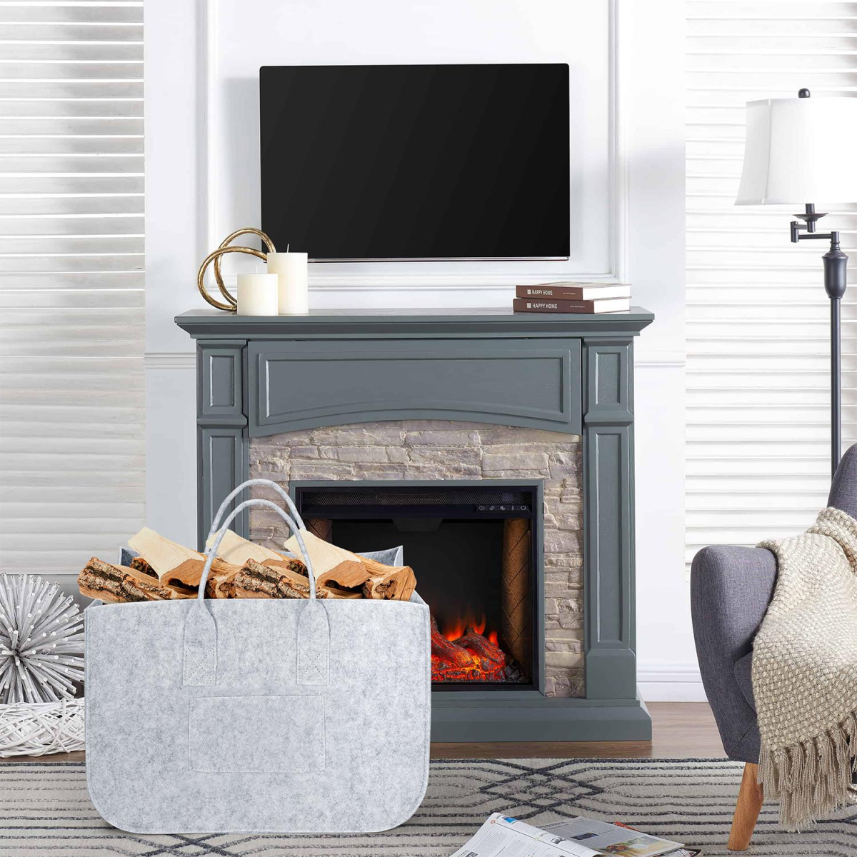 Vinsani Storage Baskets Light Grey