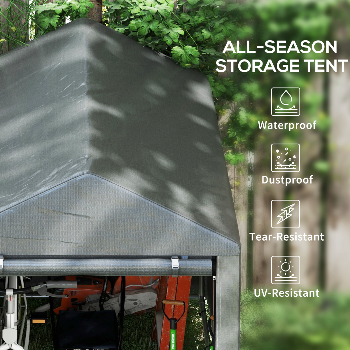 Outsunny 179 x 120cm Temporary Garden Shed with Weather-Resistant Cover
