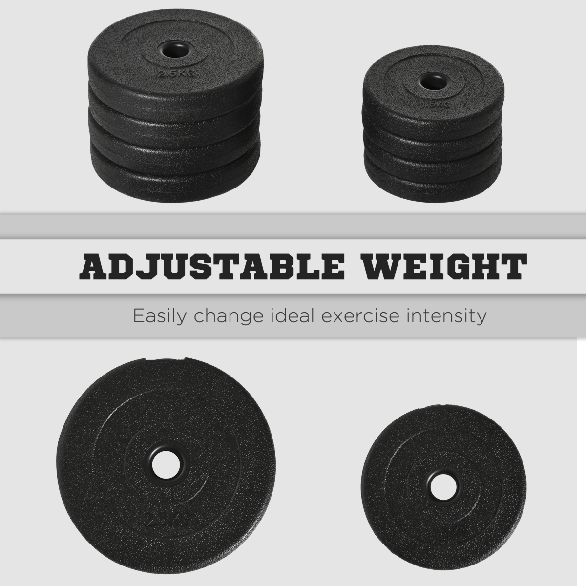 HOMCOM 20kg Adjustable Dumbbell Set with Connecting Rods