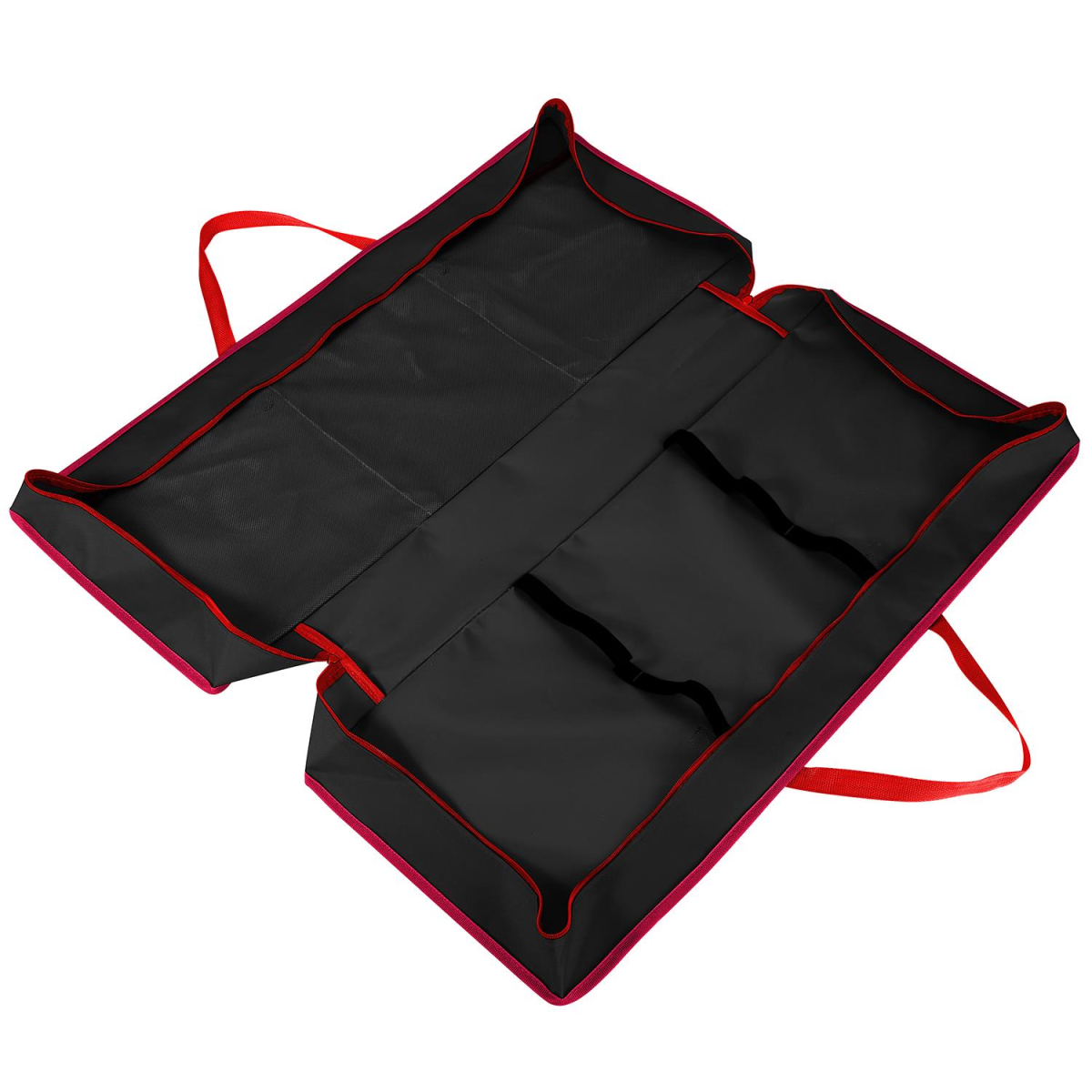 Vinsani Christmas Gift Wrap Storage Bag with Adjustable Fastening Straps and Mesh Compartments Black 1010455