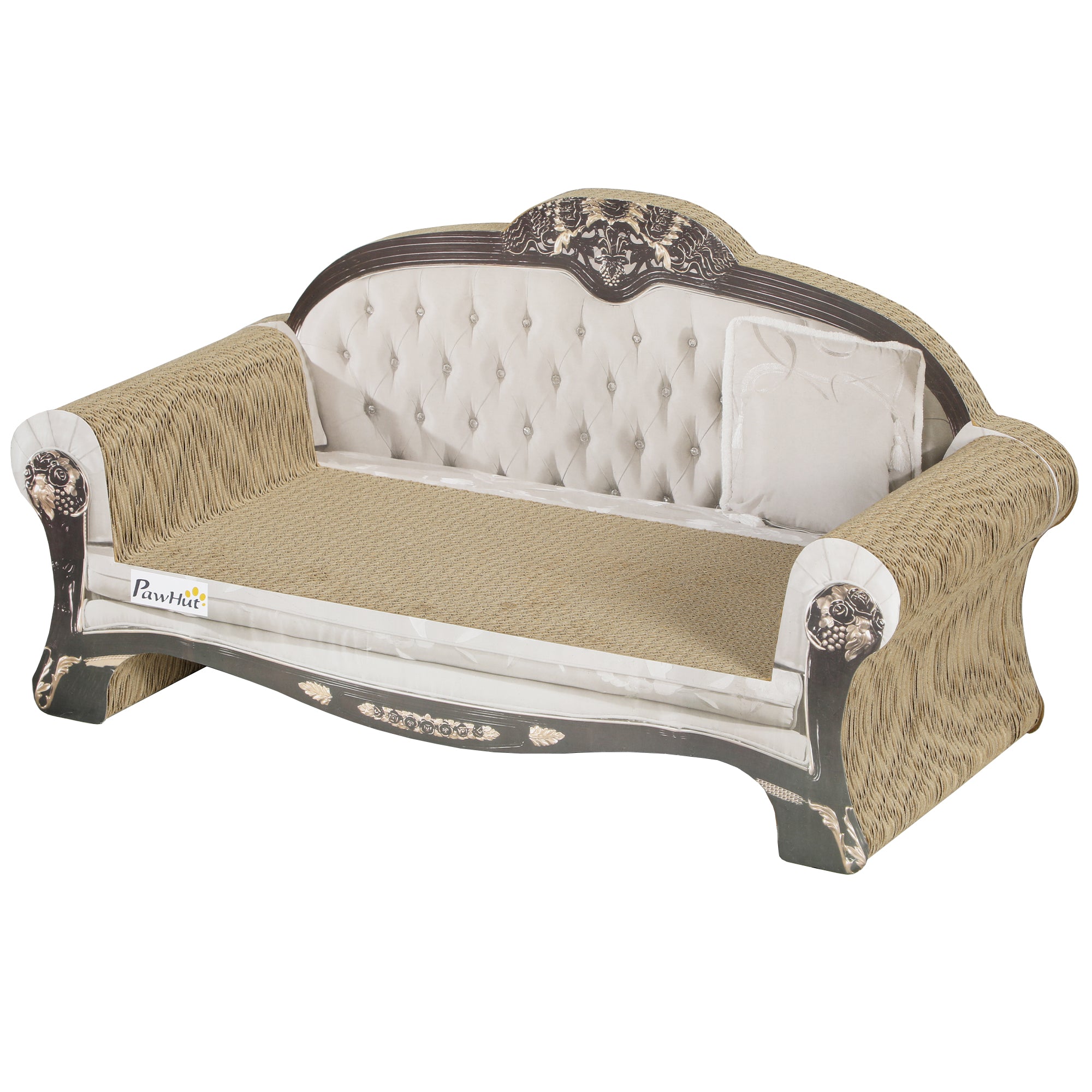 PawHut Cat Scratching Board Sofa Bed with Catnip for Indoor Cats
