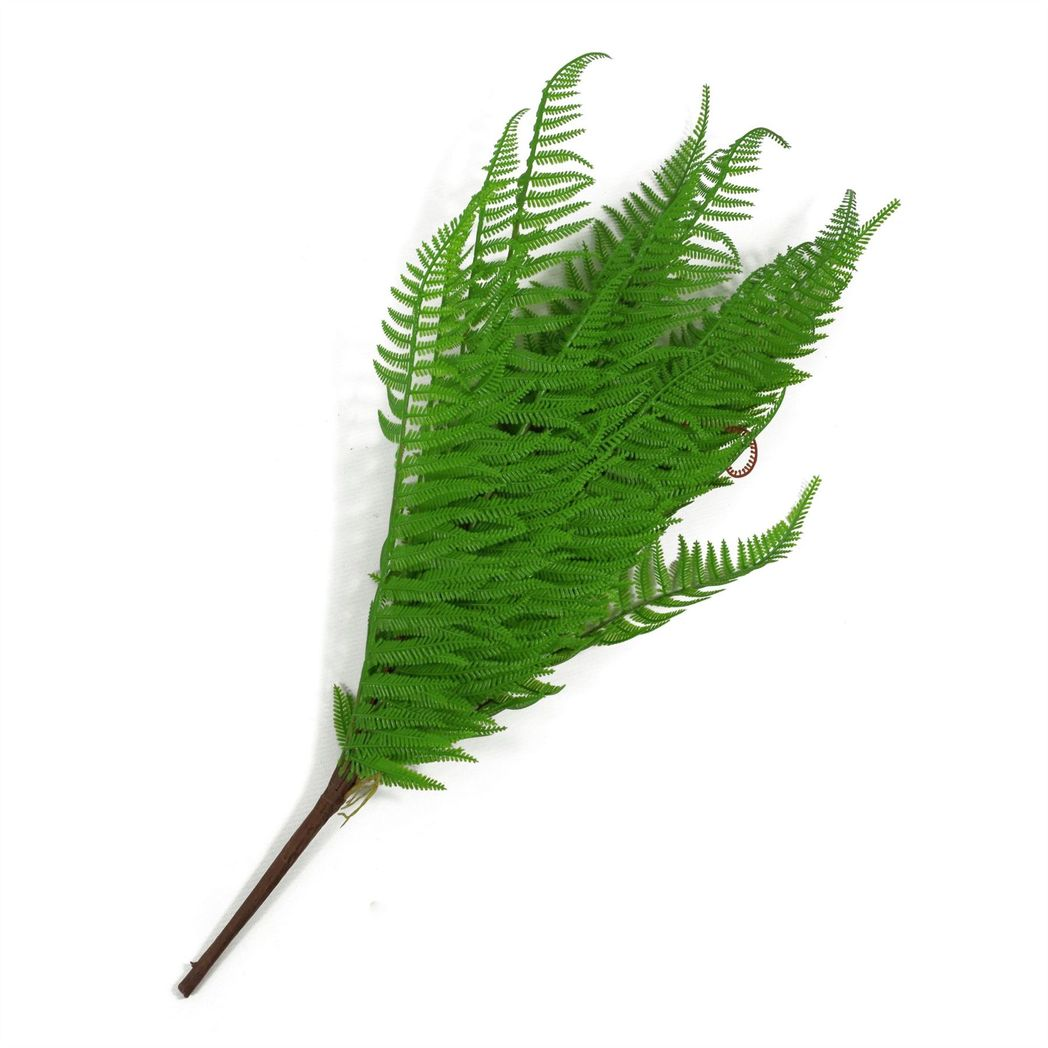 Leaf 60cm Artificial Bushy Dixie Wood Fern Dark Green Bare Stem Plant