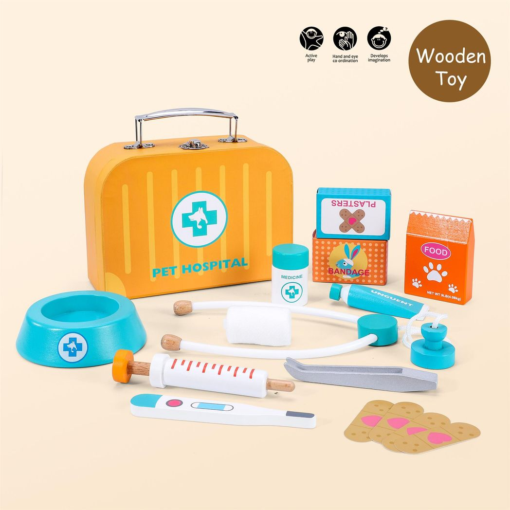 SOKA Play Imagine Learn Pet Hospital Pretend Play Toy Clinic Set for Kids