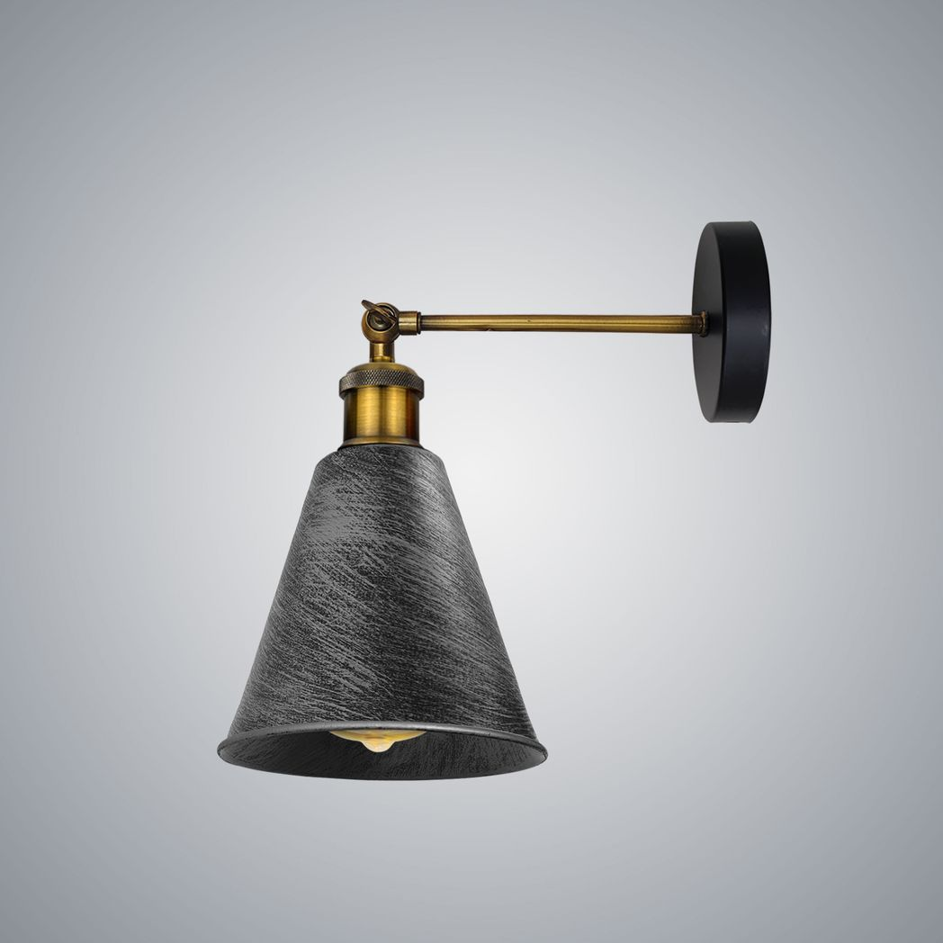 Vintage Retro Industrial Brushed Silver Wall sconce Metal Wall Light Wall Lamp