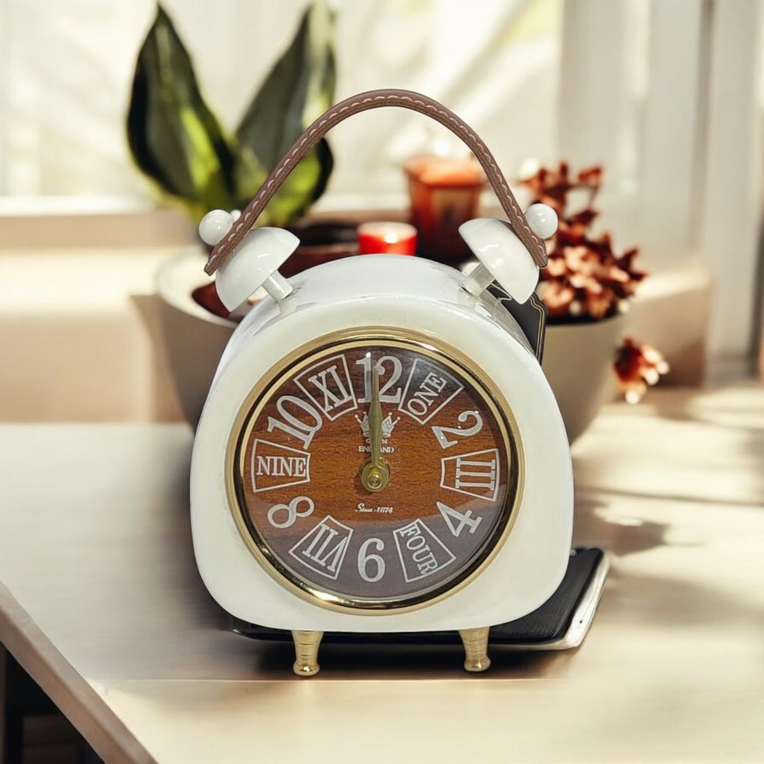 MSL Hand Finished Table Clock, 1 AA Battery Required