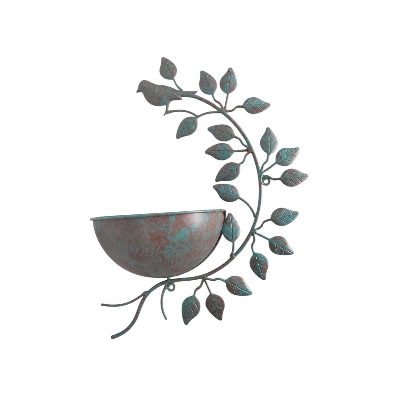 MSL 42cm Green Metal Garden Planter Pot