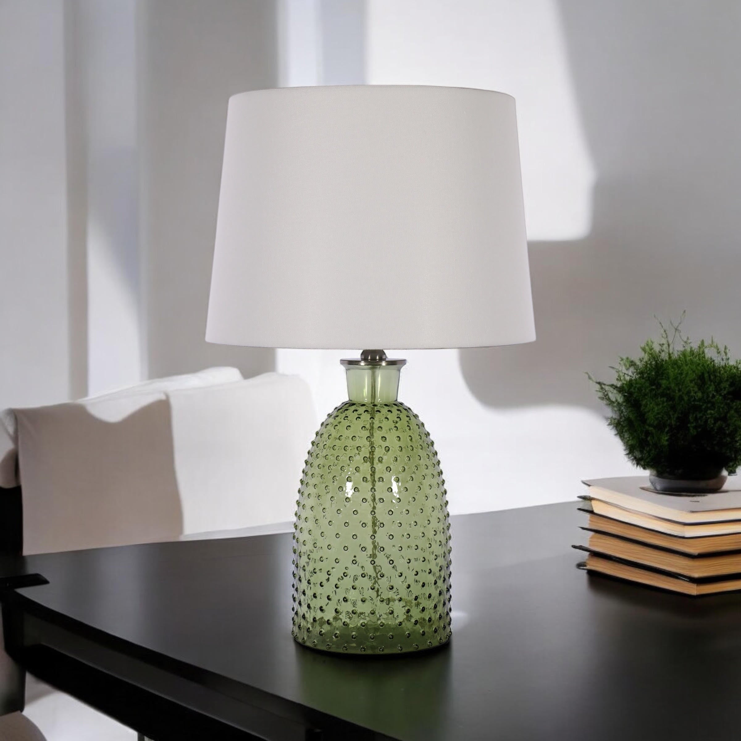 MSL 45cm Ceramic Table Lamp Base and Shade with Inline Rocker Switch, Double Insulated