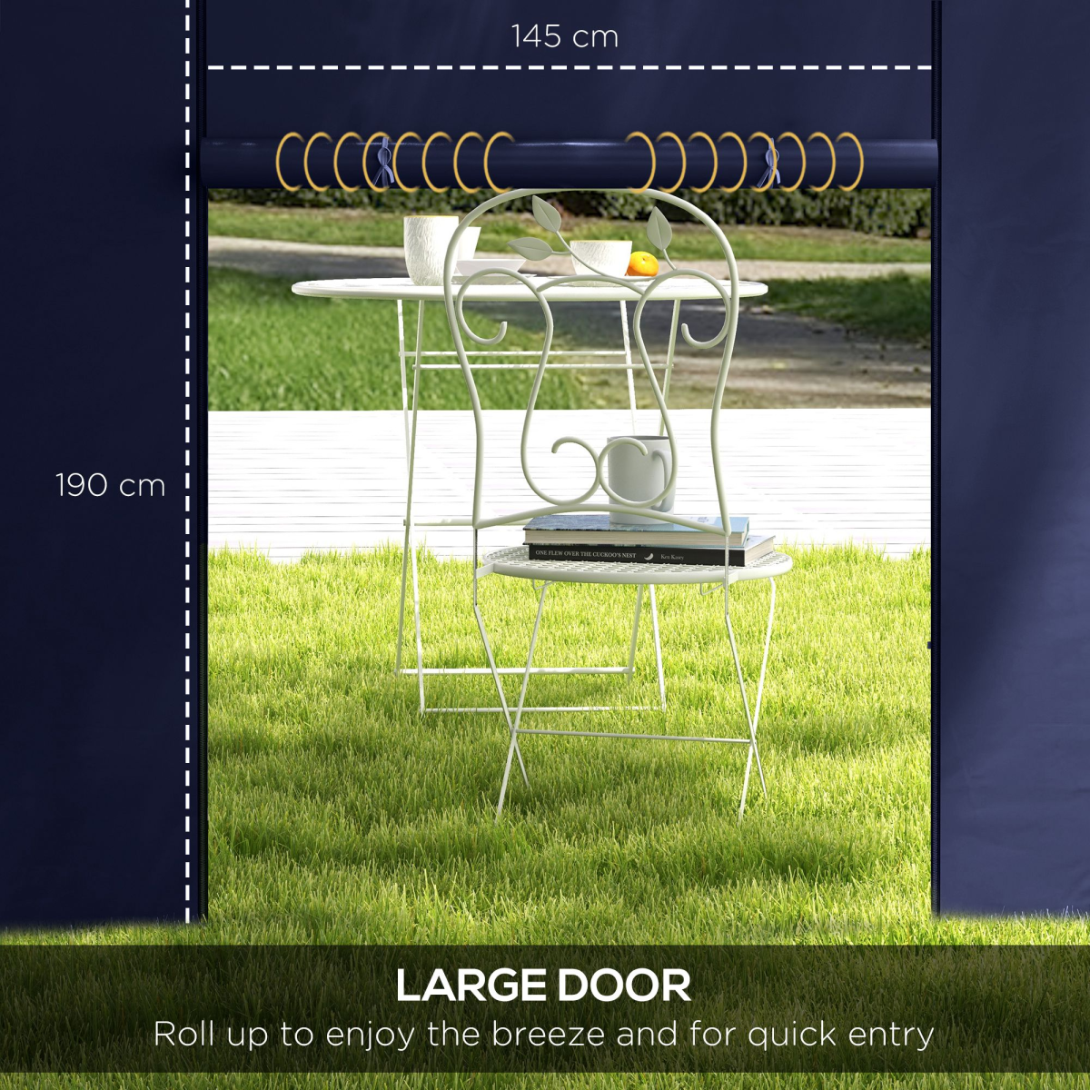 Outsunny Blue Gazebo Side Panels Replacement for 3x3m/3x6m Canopy, 2 Pack