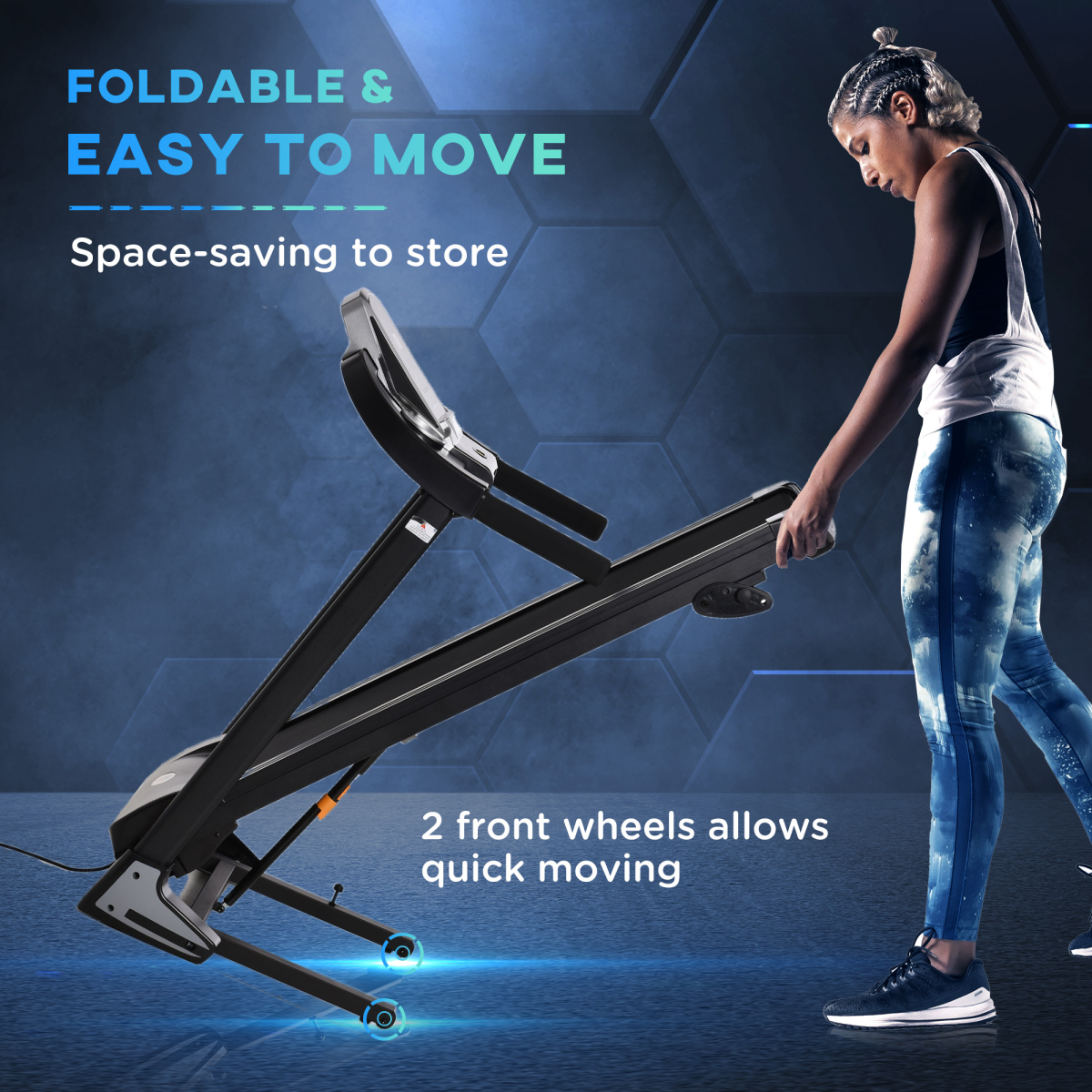 Folding Electric Treadmill 12km/h Incline with LED Display