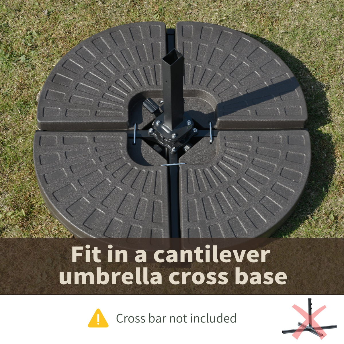 4-Piece Cantilever Patio Umbrella Base, Water/Sand Fillable