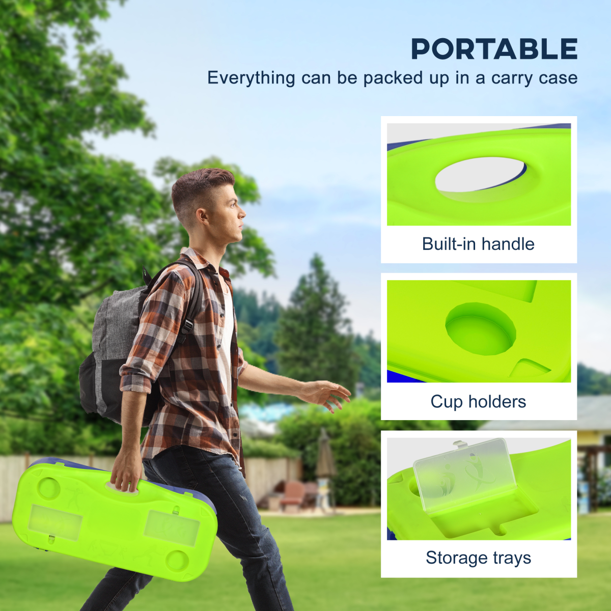 SPORTNOW Portable Badminton & Volleyball Net Set, Rackets, Shuttlecocks