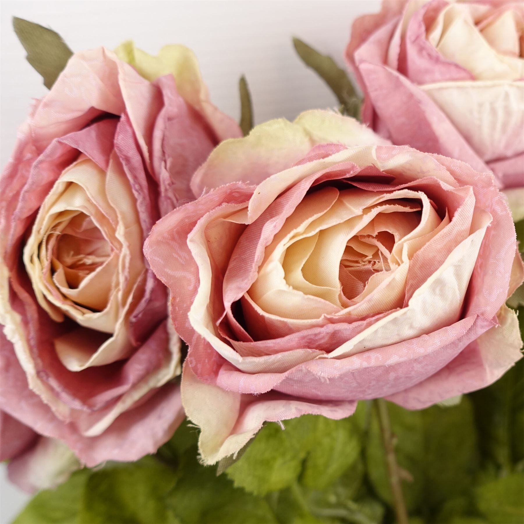 Leaf 70cm Artificial Light Pink Silk Rose Stem