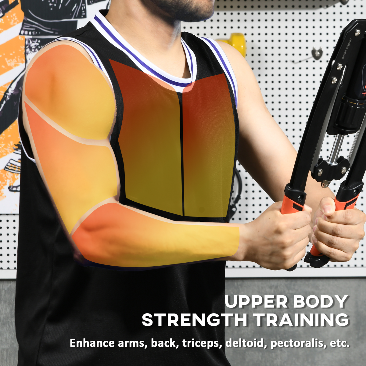 SPORTNOW Adjustable Resistance Upper Body Trainer, Steel Frame