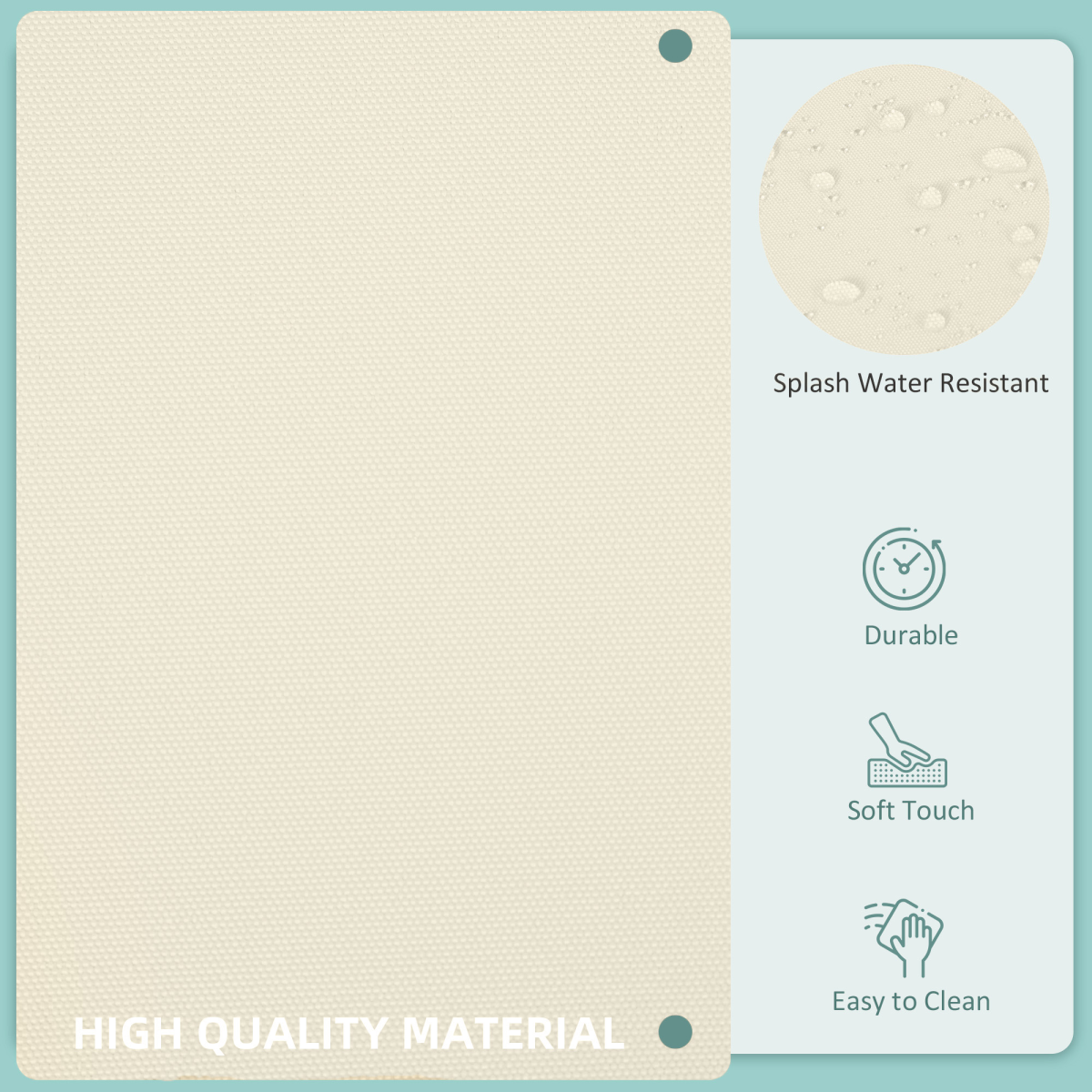 Outsunny 14-Piece Beige Outdoor Rattan Cushion Replacement Covers