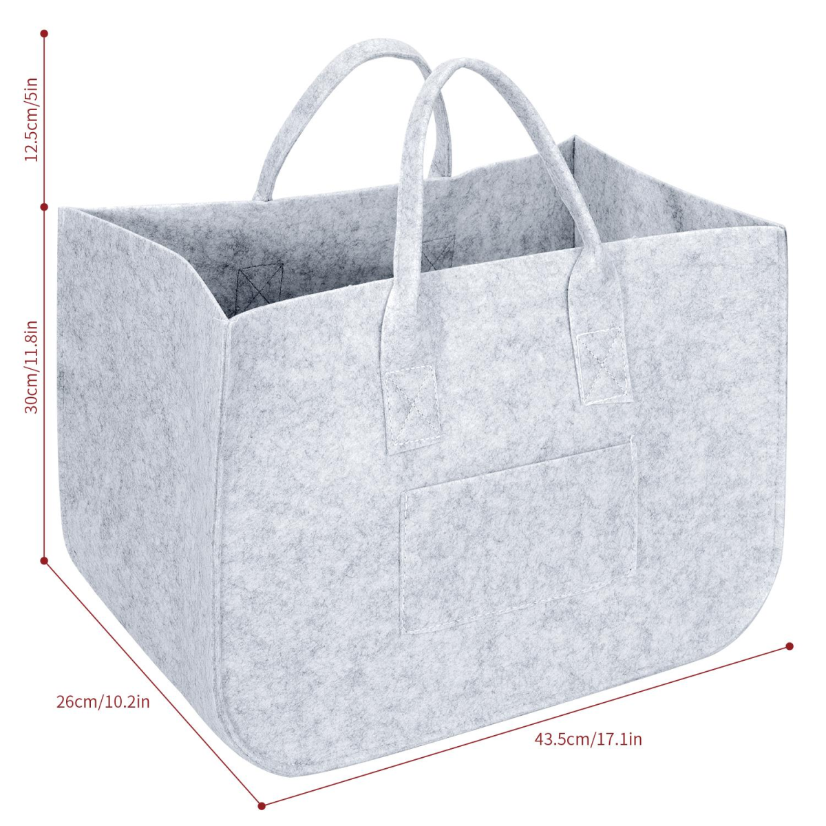 Vinsani Storage Baskets Light Grey