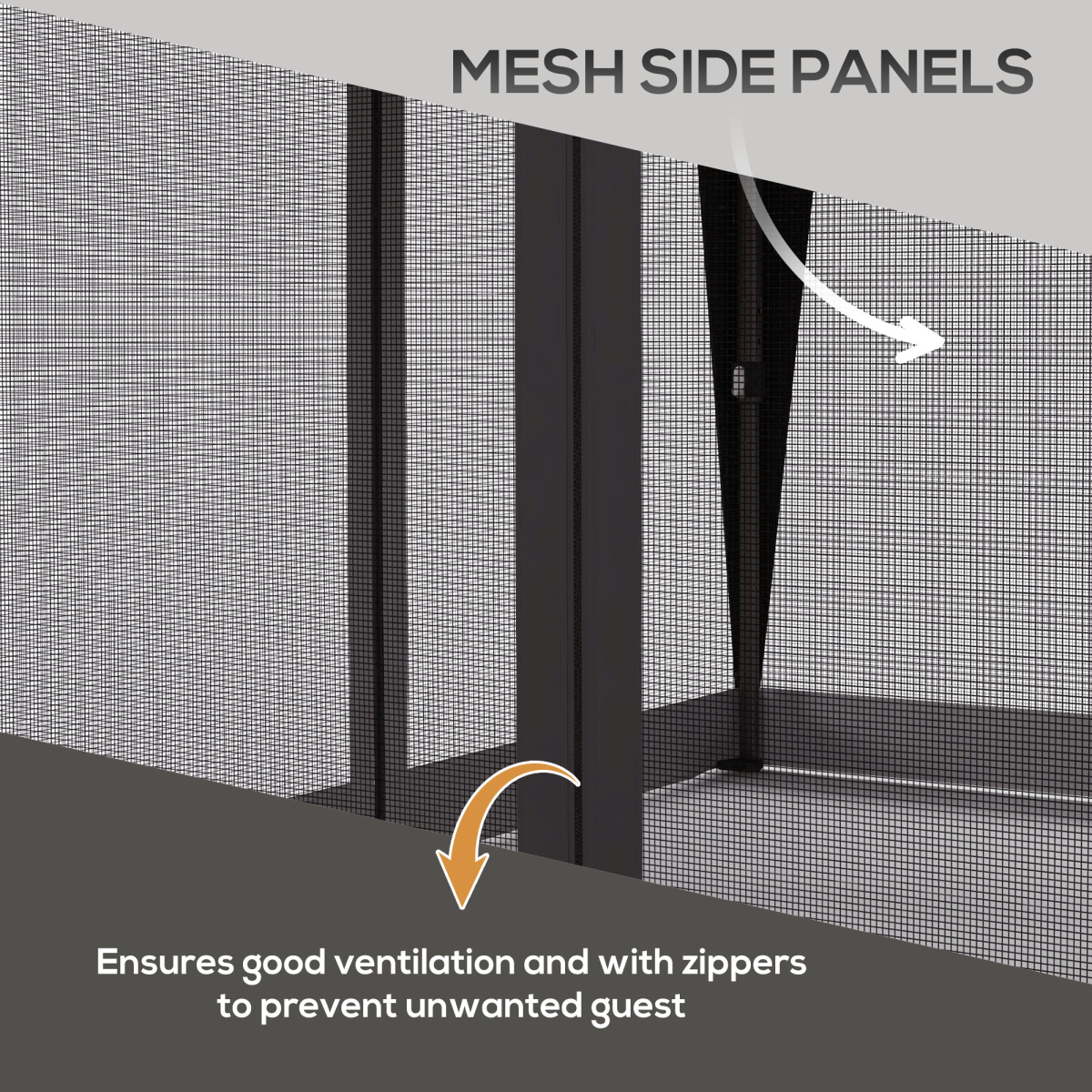 Outsunny 3 x 3 m Pop Up Gazebo with Mosquito Netting, Double Roof and Mesh Curtains, Grey