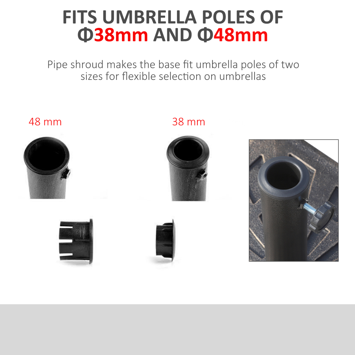 Outsunny 15kg Bronze Square Garden Patio Umbrella Stand Base