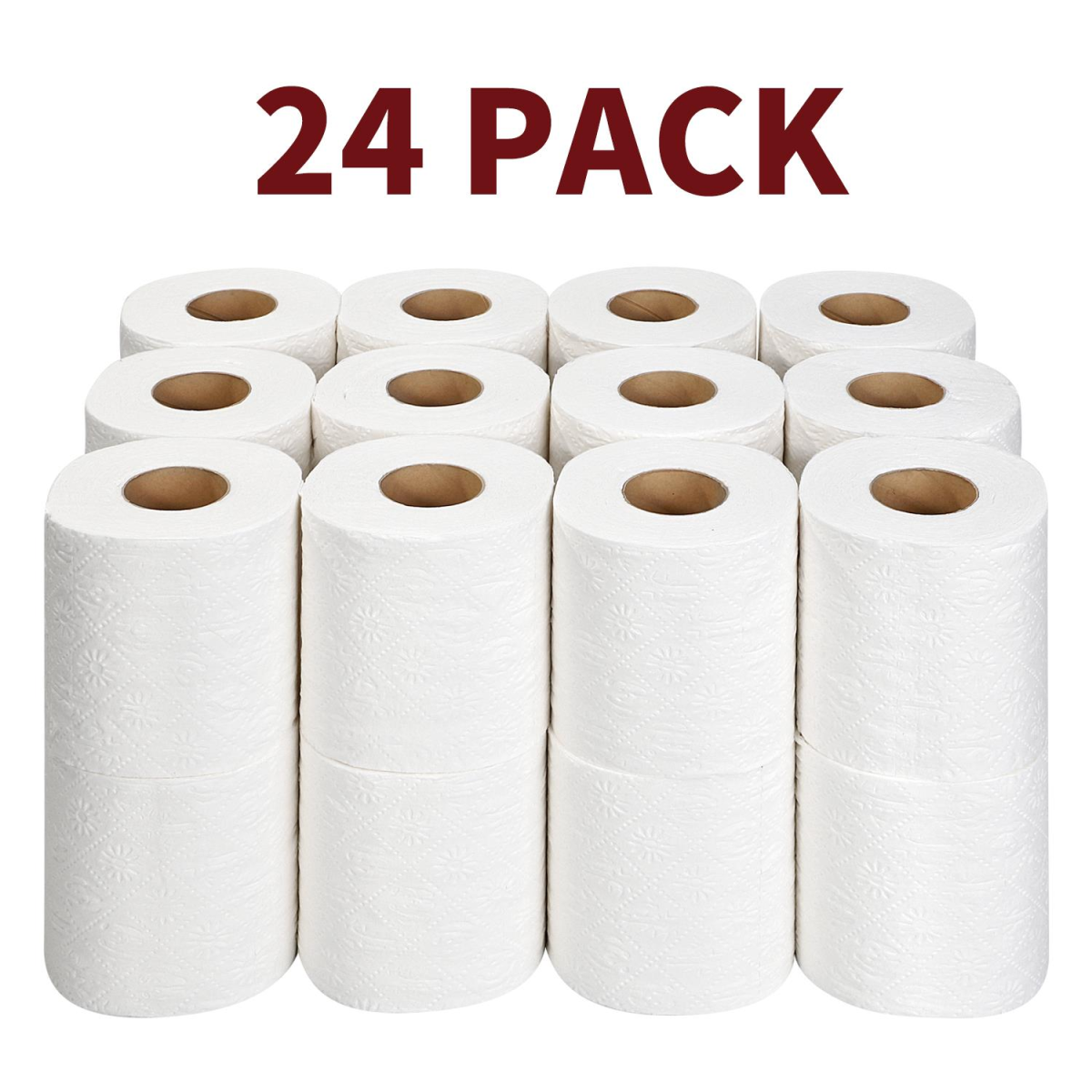 Vinsani Bamboo Toilet Rolls 24 Pack Eco-Friendly Sustainable Toilet Roll