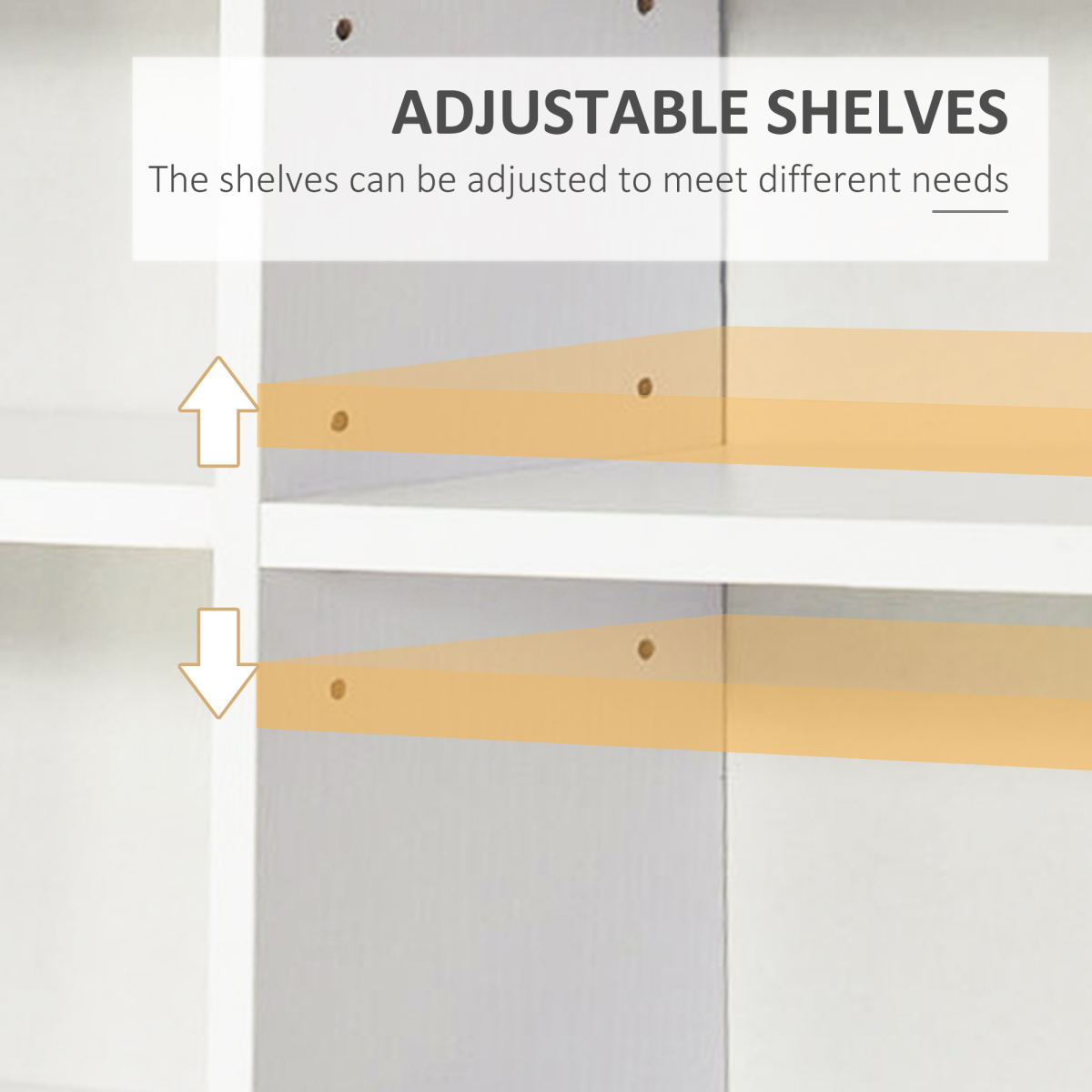 White Wooden CD/DVD Storage Shelf, 33 Adjustable Compartments