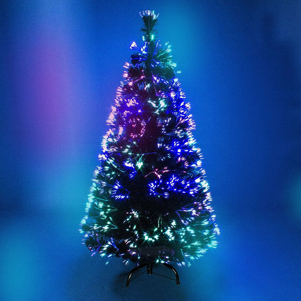 6FT 180CM Fibre Optic Green Artificial Christmas Tree with Colour Changing Lights