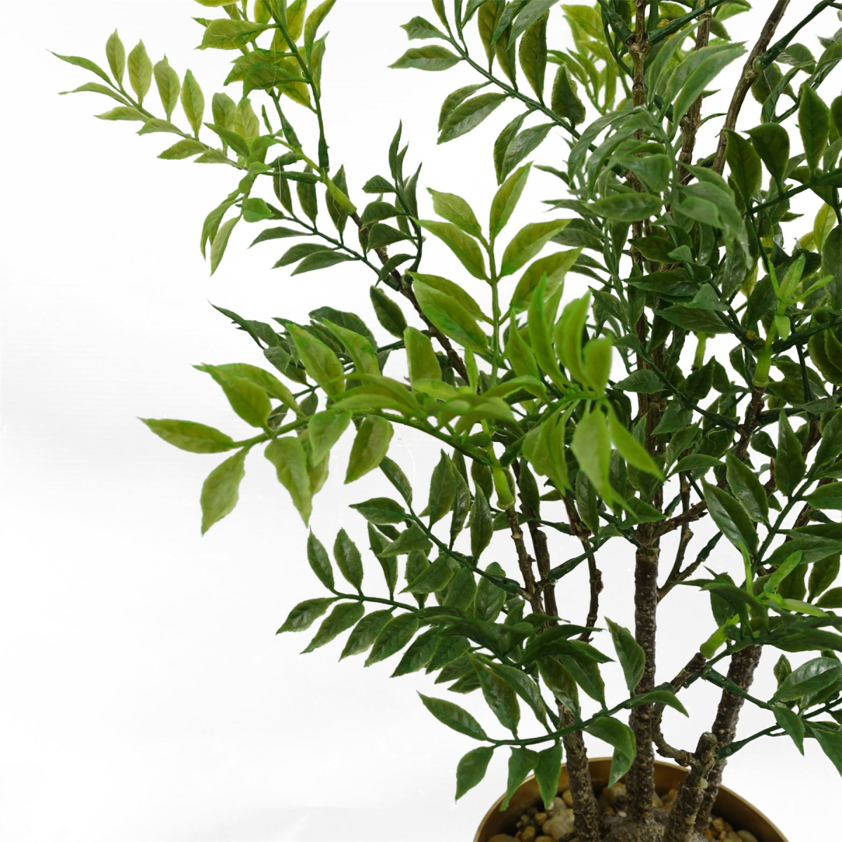 Leaf 60cm Artificial Nandina Bonsai Ficus Tree in Plastic Pot