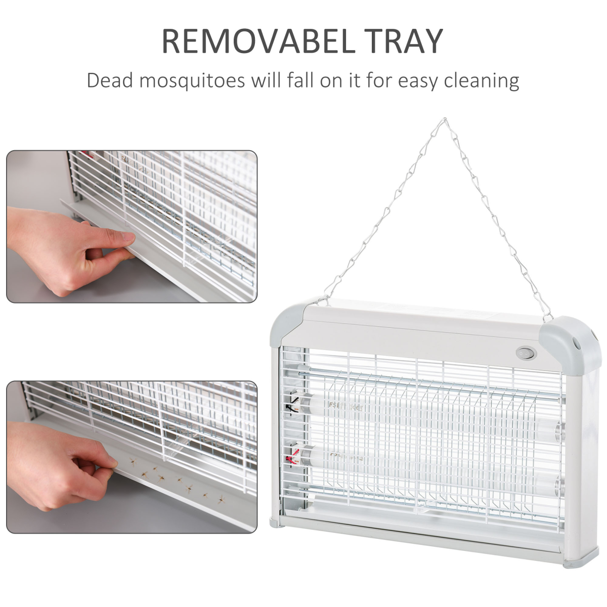 Outsunny LED Wall-Mounted Portable Mosquito Killer Lamp, 20W, 60? Coverage