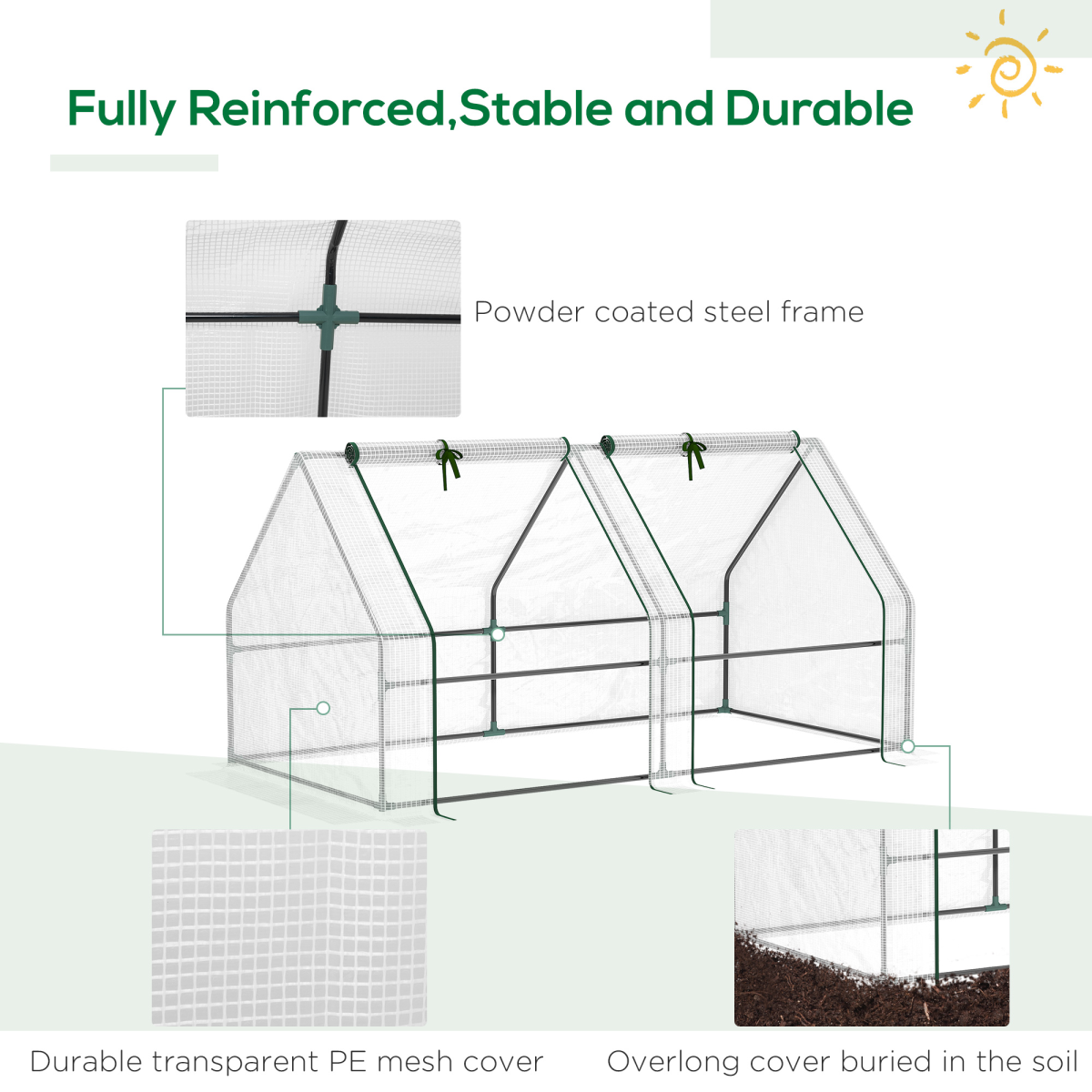 Outsunny Mini Portable Greenhouse Tunnel for Plants & Vegetables