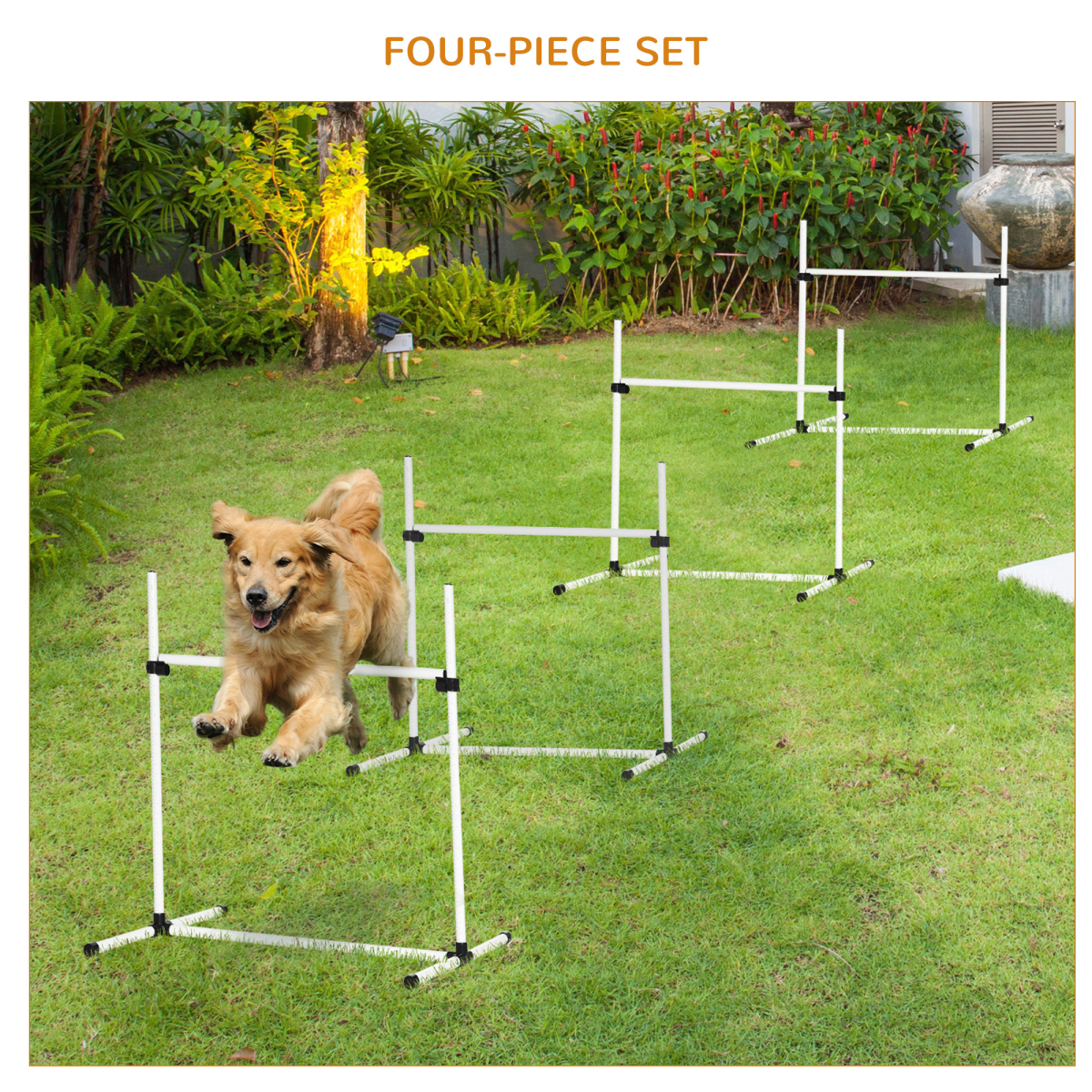 PawHut Free-Standing Adjustable Dog Agility Jump Set with Carry Case