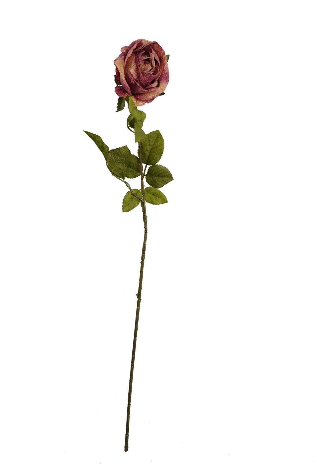 Leaf 70cm Artificial Dark Pink Silk Rose Stem