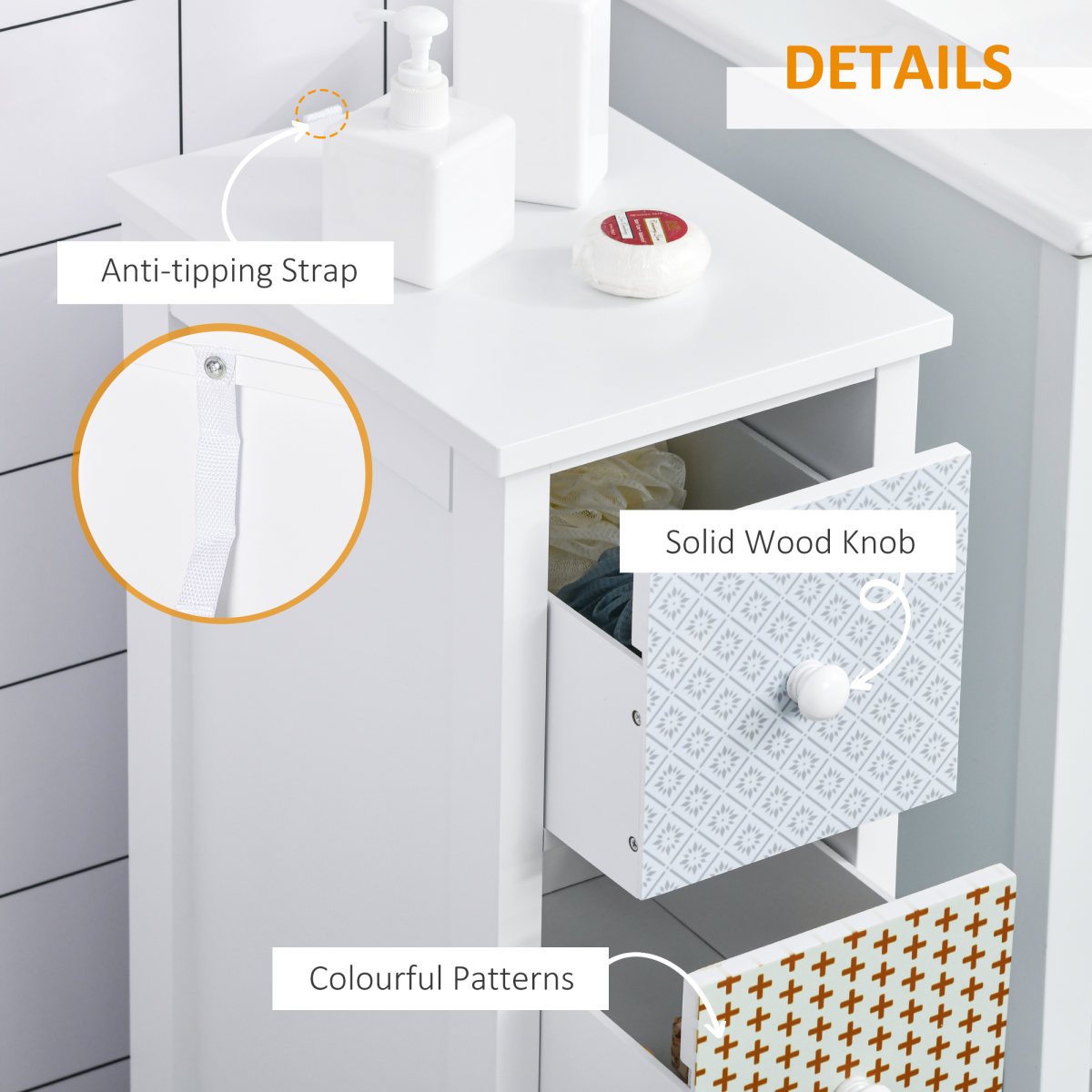 4-Drawer Storage Cabinet for Bedroom, Bathroom & Study