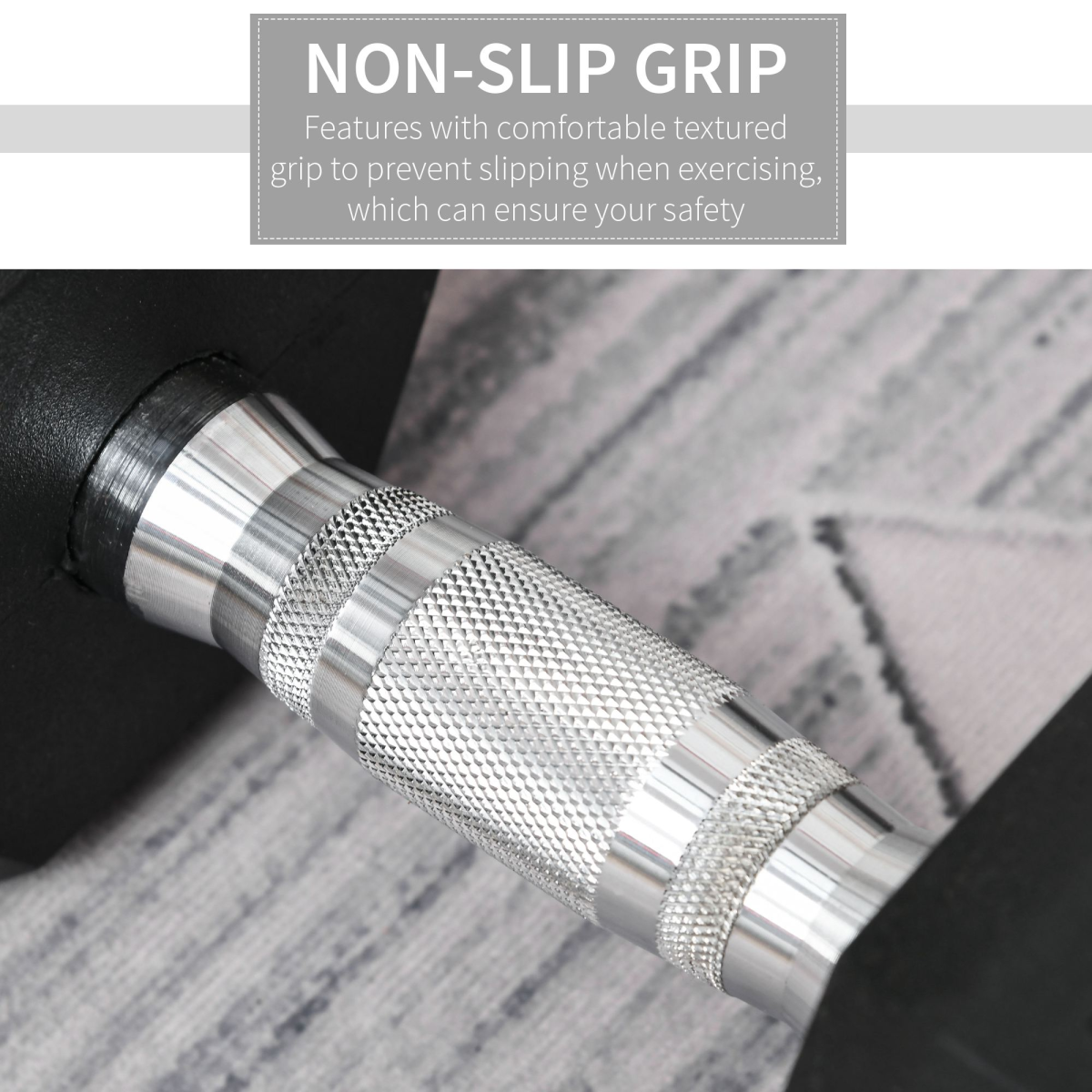 20kg Single Rubber Hex Dumbbell with Steel Core, Knurled Grip, Portable Home Gym Hand Weight
