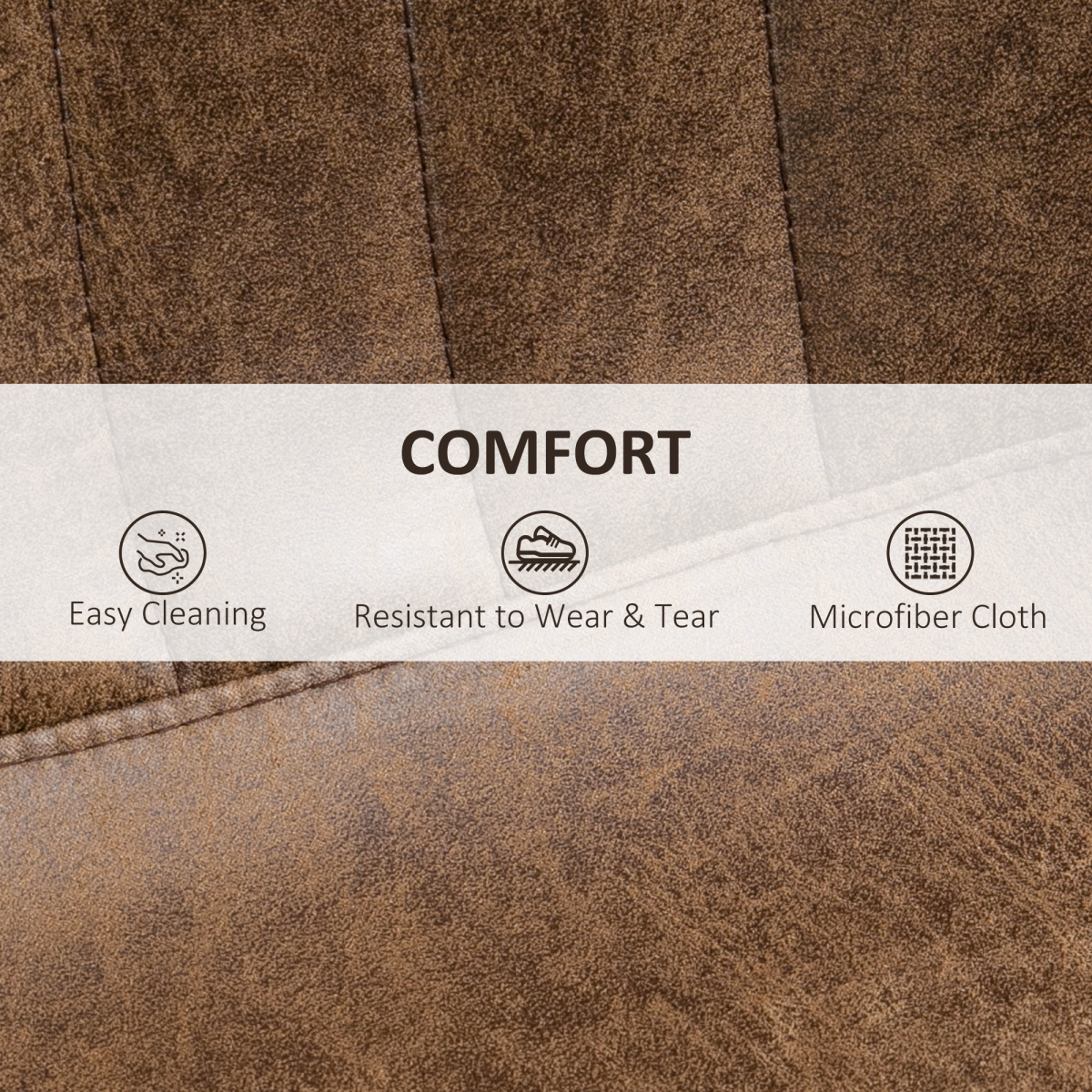 Set of 2 Retro Microfibre Tub Bar Stools with Adjustable Height, Metal Frame and Footrest, Brown